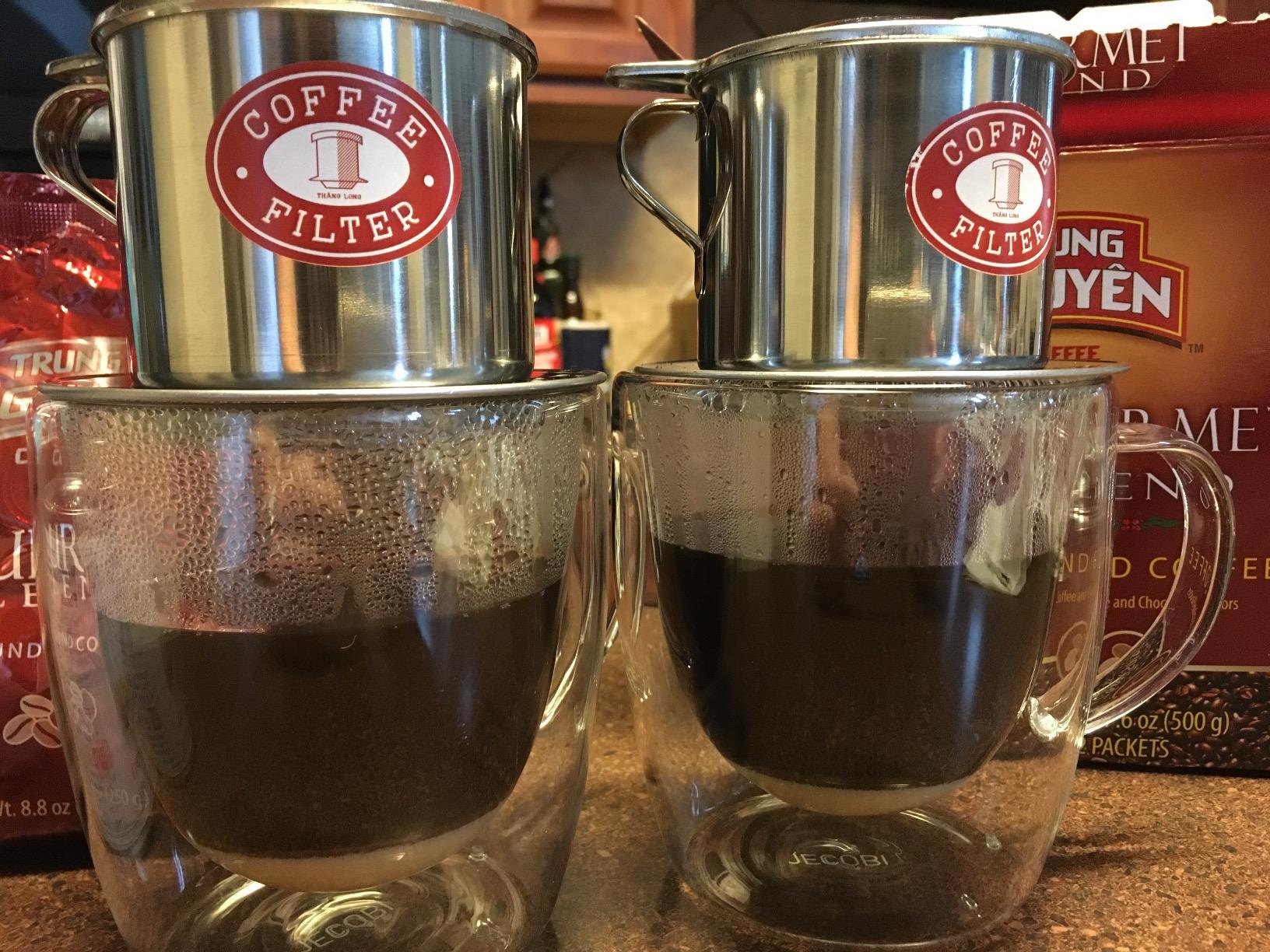 Vietnamese Coffee Filter Press. Screw Down Insert. Dripper Mechanism. Made in Vietnam. Sizes S-XL in 1 or 2 Pack (1, Medium (8 oz)) customer photo 1