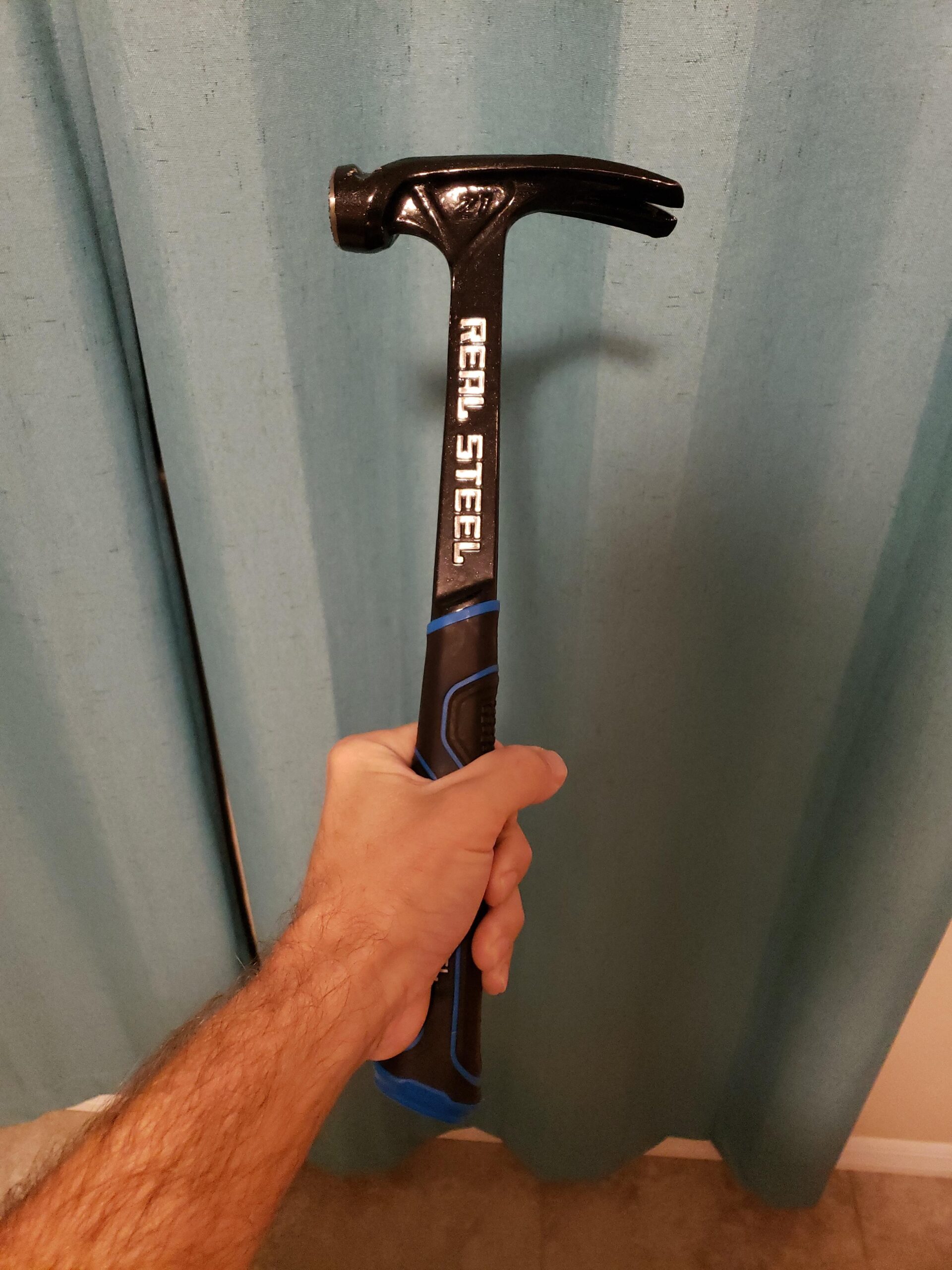 Real Steel 21 Oz One Piece Forged Milled Face Framing Hammer with Rip Claw 0517, Black customer photo 2