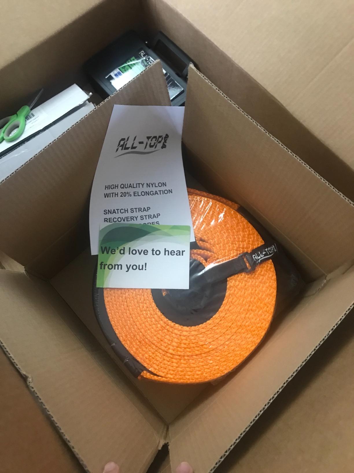 ALL-TOP Recovery Snatch Strap, 4in x 30ft - 46500Lbs, Extreme Duty 100% Nylon Kinetic Towing Recovery Strap with 22% Elongation & Reinforced Loops customer photo 2