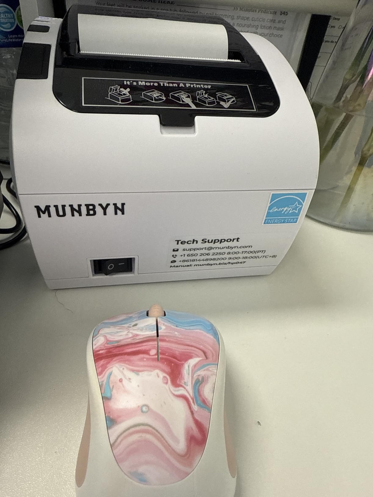 MUNBYN Receipt Printer ITPP047, Thermal Receipt Printer Works with Windows Mac Chromebook Linux, USB/Ethernet Port 80mm Printer for POS, High-Speed Auto-Cutter Wall Mount, ESC/POS customer photo 1