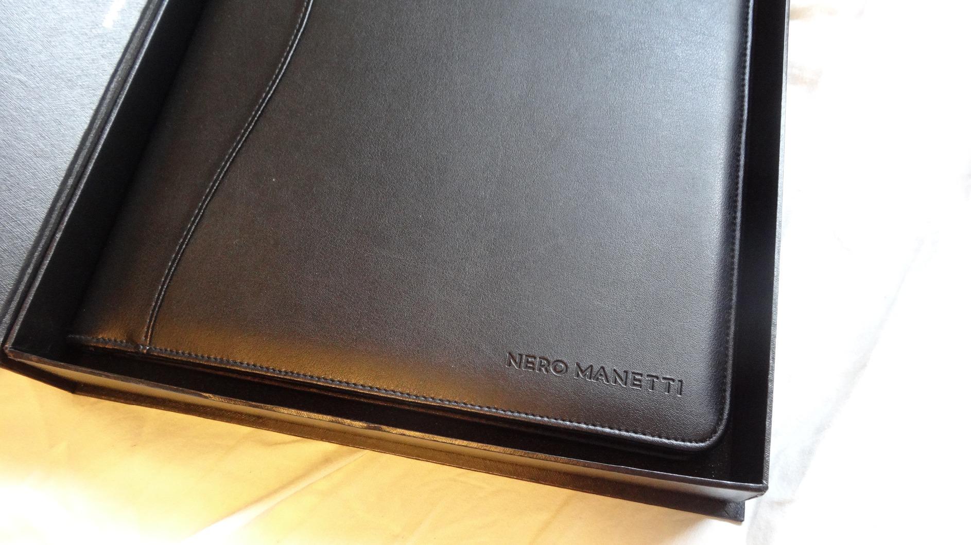 Nero Manetti Leather Portfolio Folder - Business PU Leather Notepad Holder for Resumes, Legal Pad Executive Binder, Professional Padfolio for Women/Men customer photo 2