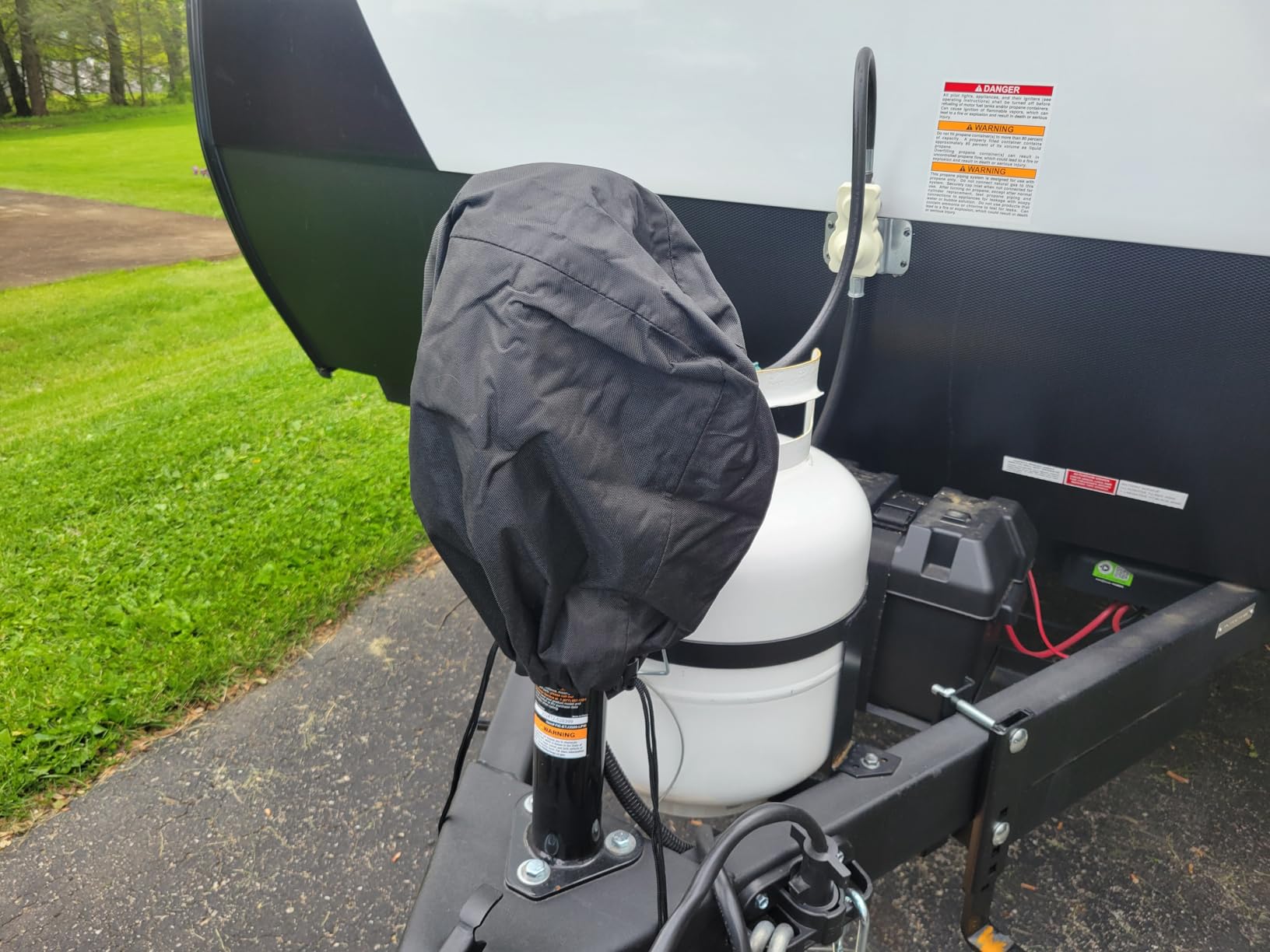 Electric Tongue Jack Cover, BougeRV 600D Universal Trailer RV Electric Tongue Jack Protective Cover (Size 14