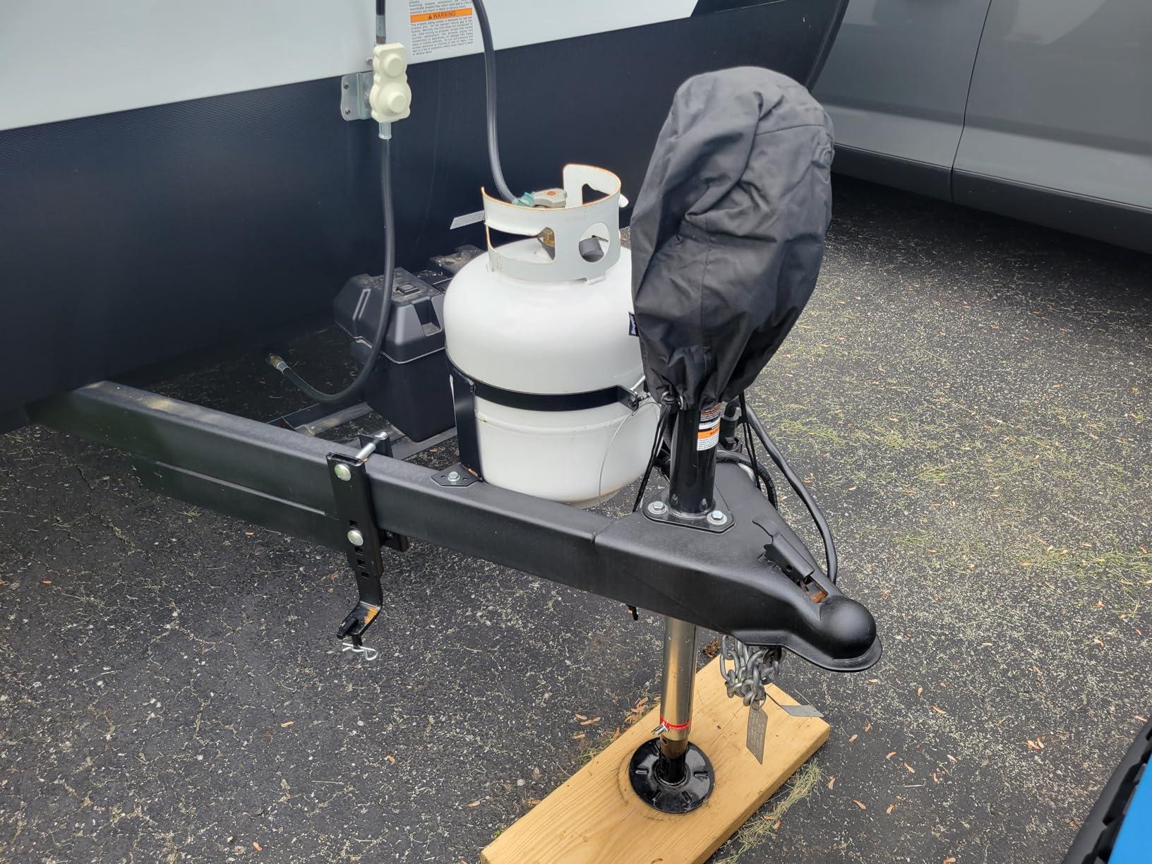 Electric Tongue Jack Cover, BougeRV 600D Universal Trailer RV Electric Tongue Jack Protective Cover (Size 14