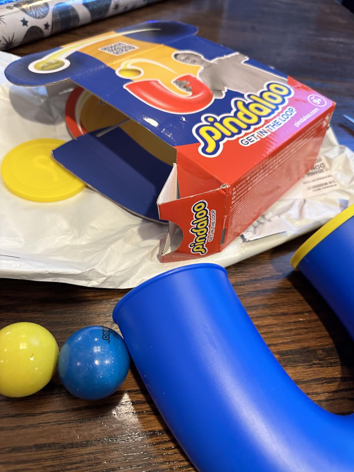 pindaloo Original Skill Game Toy with 2 Balls - Gifts for Kids and Adults Indoor & Outdoor Games, Ball Toys for Boys, Girls, & Teens - Gift Ideas, Fun Stuff, Develops Motor & Juggling Skills - Blue customer photo 1