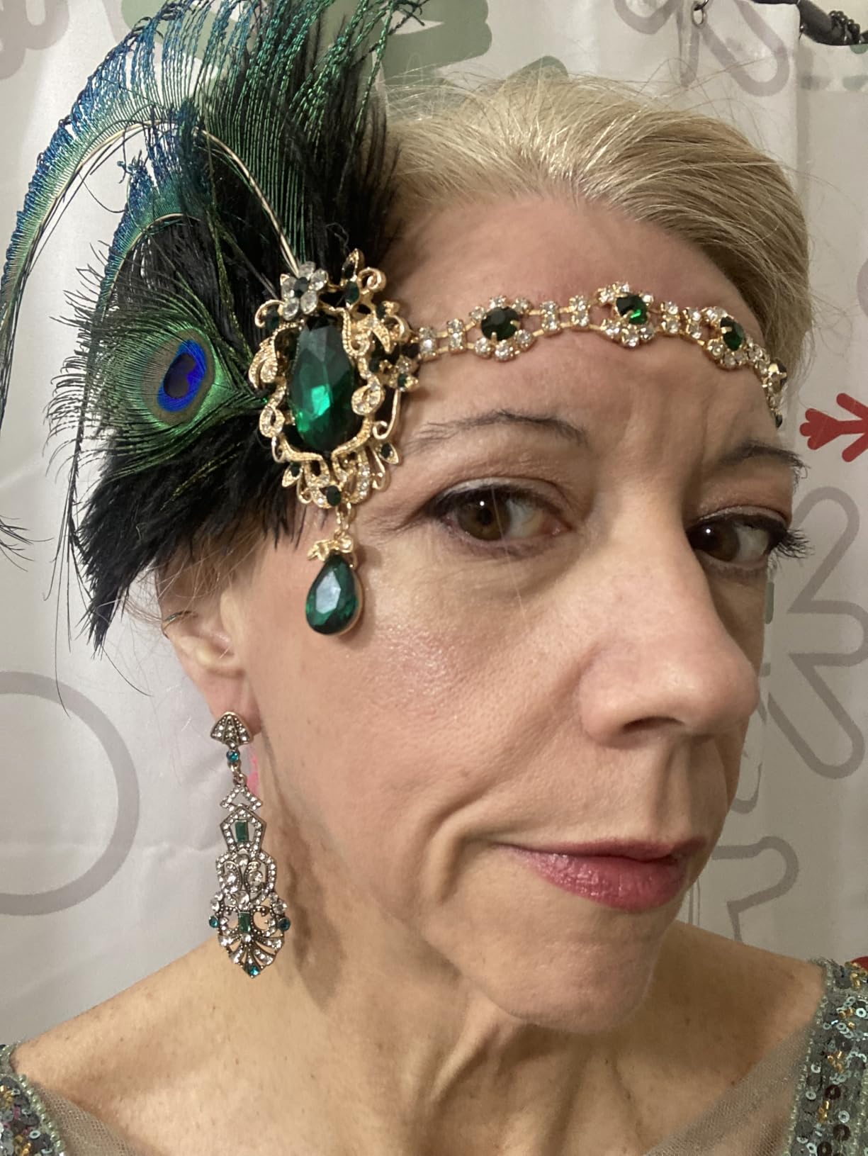 1920s Flapper Earrings Roaring 20s Great Gatsby Rhinestone Earrings customer photo 2