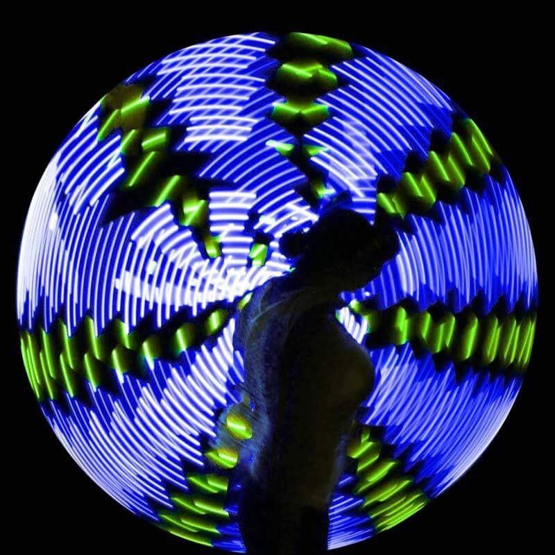 UltraPoi UltraHoop Shuffle LED Hoop - Smart Auto Color Changing LEDs w/ 100+ Light Patterns - Rechargeable, Collapsible customer photo 1
