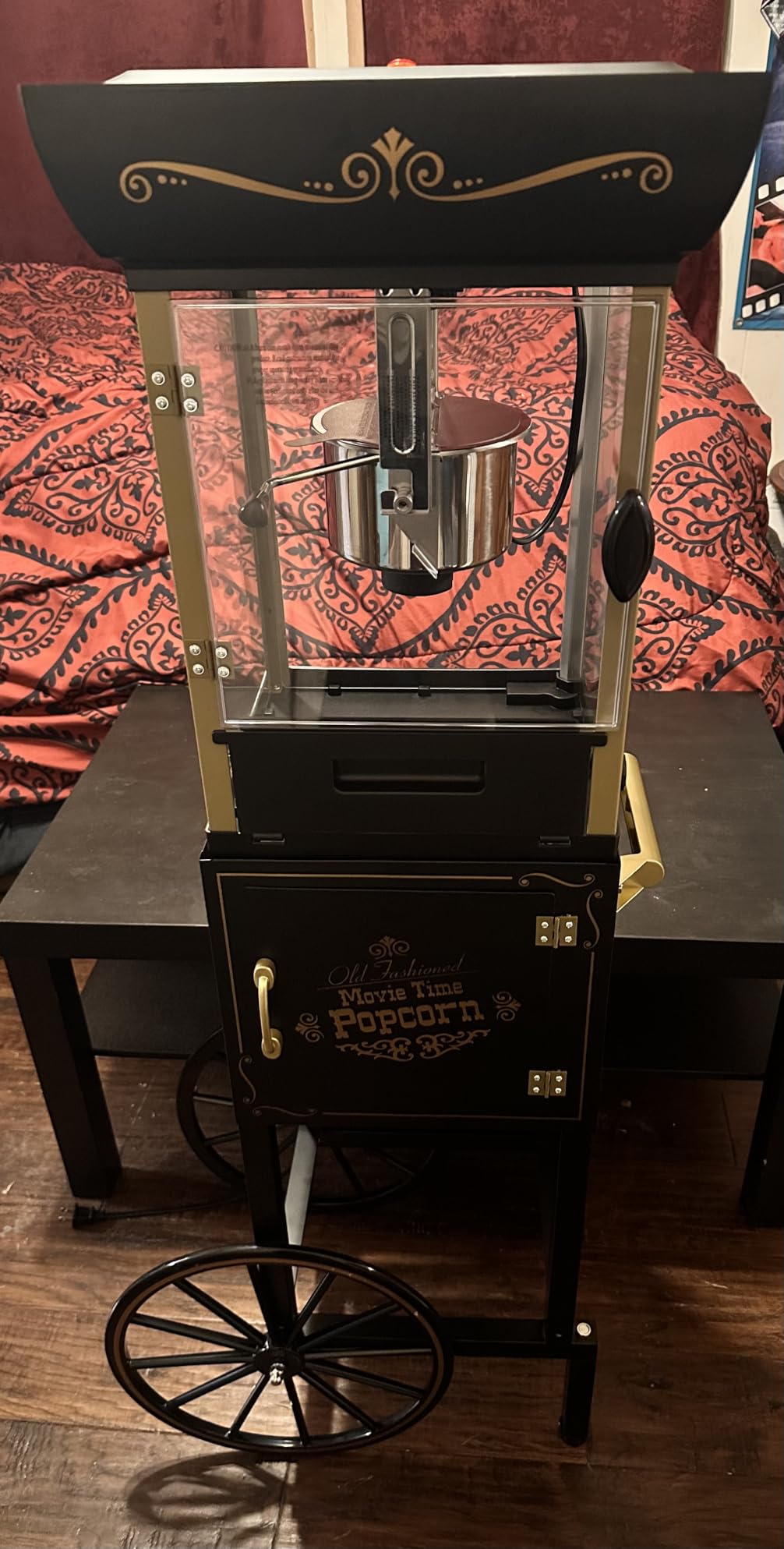 Nostalgia Popcorn Maker Machine - Professional Cart With 8 Oz Kettle Makes Up to 32 Cups - Vintage Popcorn Machine Movie Theater Style - Black customer photo 1