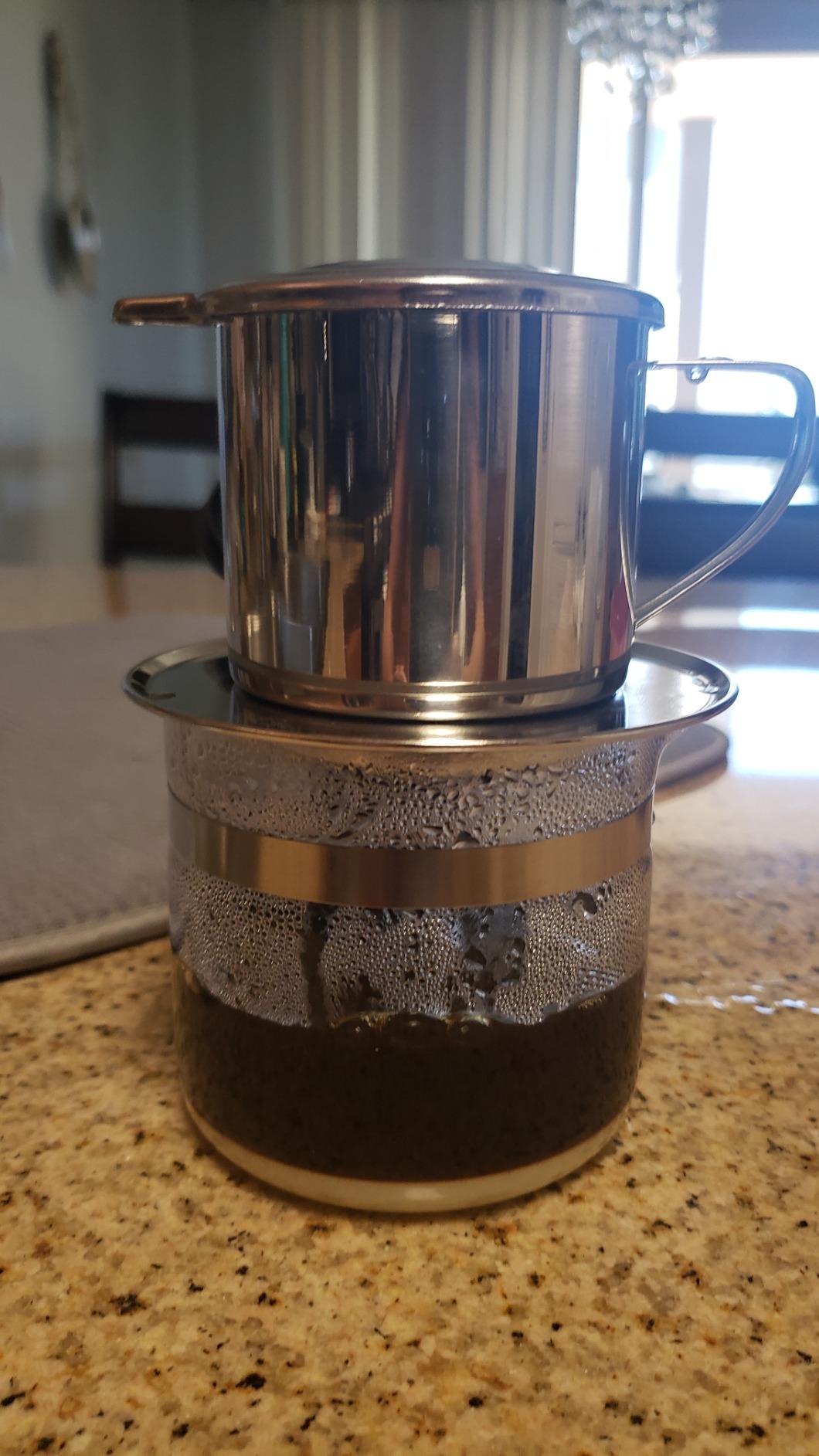 Vietnamese Coffee Filter Maker Press, Screw Down Phin, Made in Vietnam, Medium 8oz customer photo 2