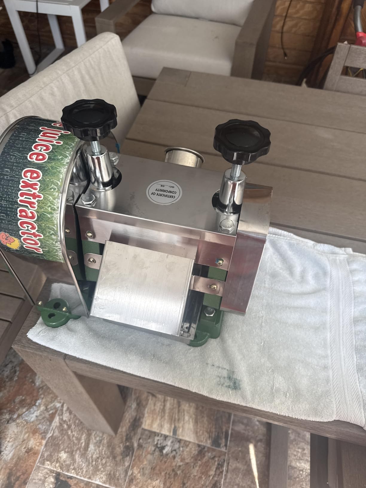 Samger Manual Sugar Cane Juicer Machine Stainless Steel Sugar Cane Juicer Press 110LBS Output per Hour with 2