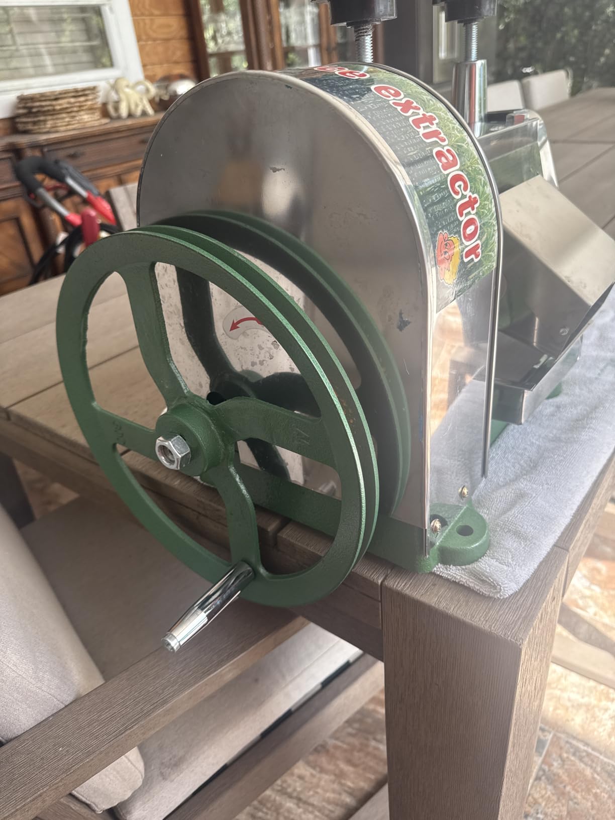 Samger Manual Sugar Cane Juicer Machine Stainless Steel Sugar Cane Juicer Press 110LBS Output per Hour with 2