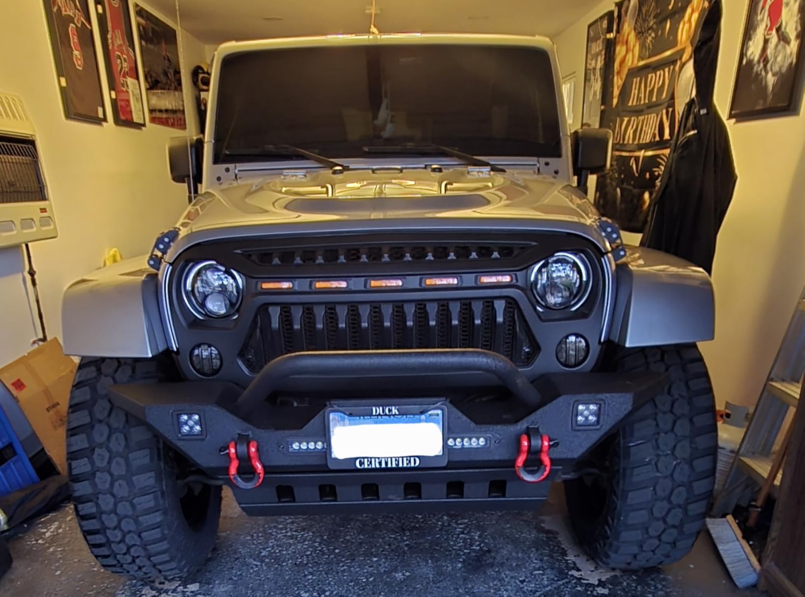 Hooke Road Wrangler JK Front Skid Plate Bumper Cover Textured Black Steel for Jeep Wrangler JK 2007-2018 customer photo 1