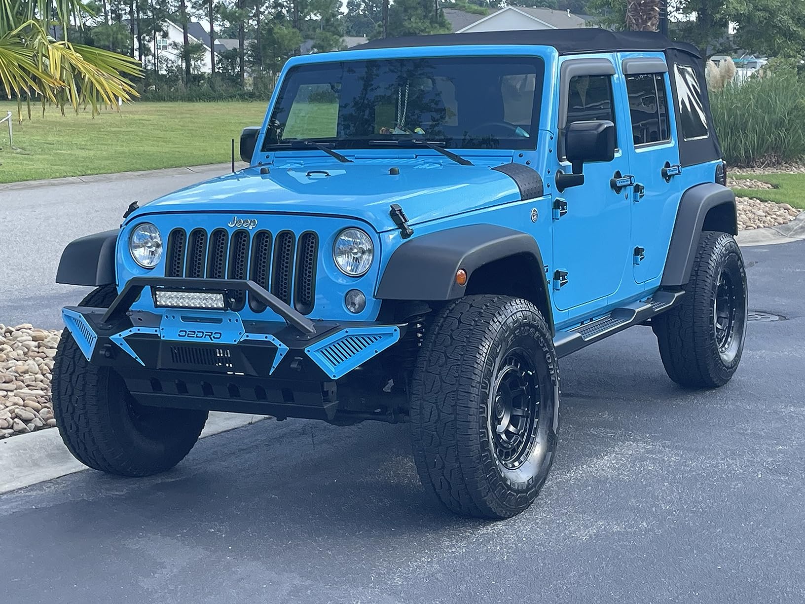 Hooke Road Wrangler JK Front Skid Plate Bumper Cover Textured Black Steel for Jeep Wrangler JK 2007-2018 customer photo 2