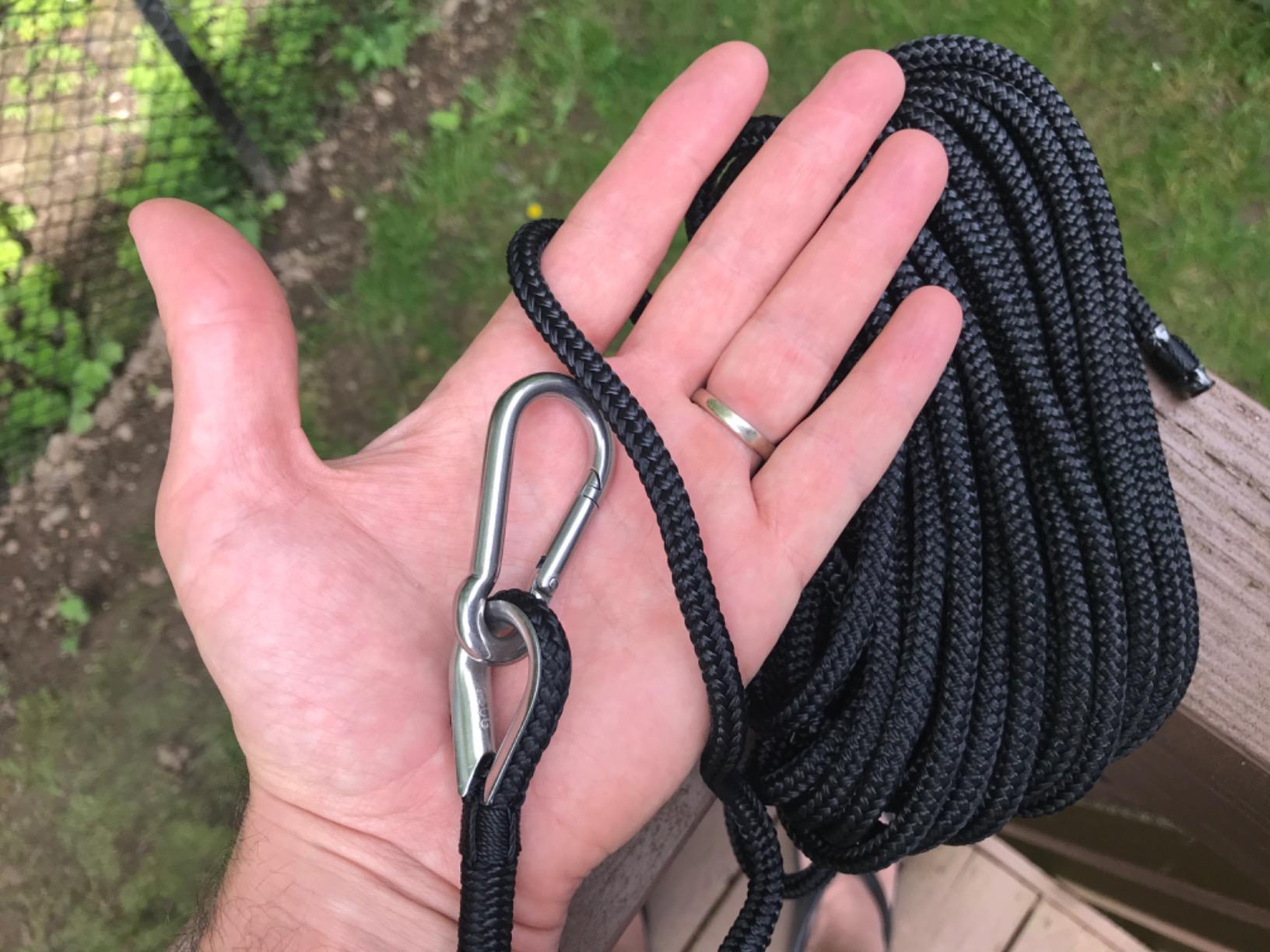 RainierSupplyCo Boat Anchor Rope - Double Braided Marine Rope Anchor Line - 50ft Nylon Boating Line with 316 Stainless Steel Thimble and Heavy Duty Marine Grade customer photo 2