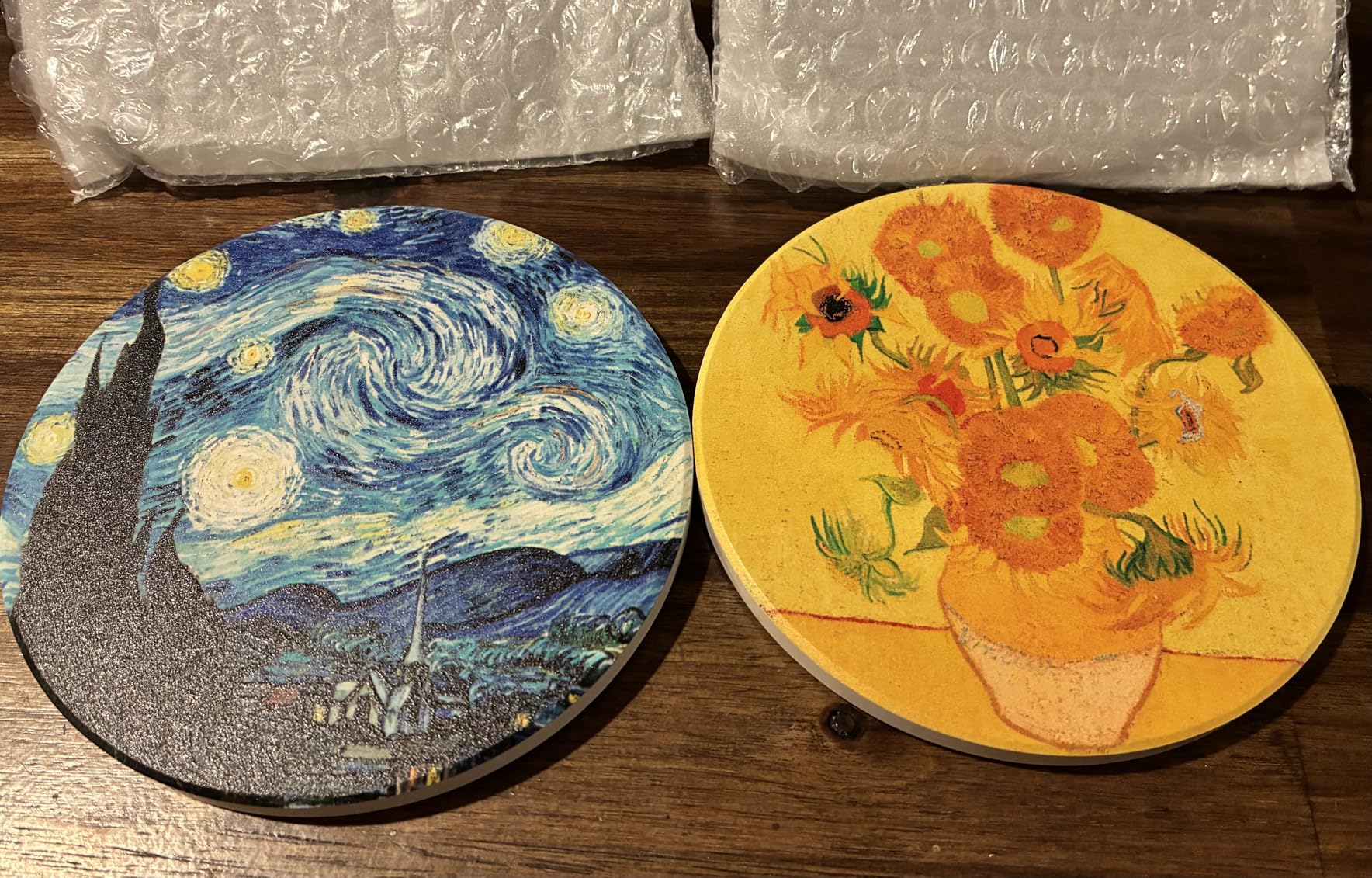 Coasters for Drinks Ceramic Van Gogh Art Coasters Set - Use 6 Famous Van Gogh Paintings, Unique Housewarming Gifts for New Home Decorative by WOWDING customer photo 1