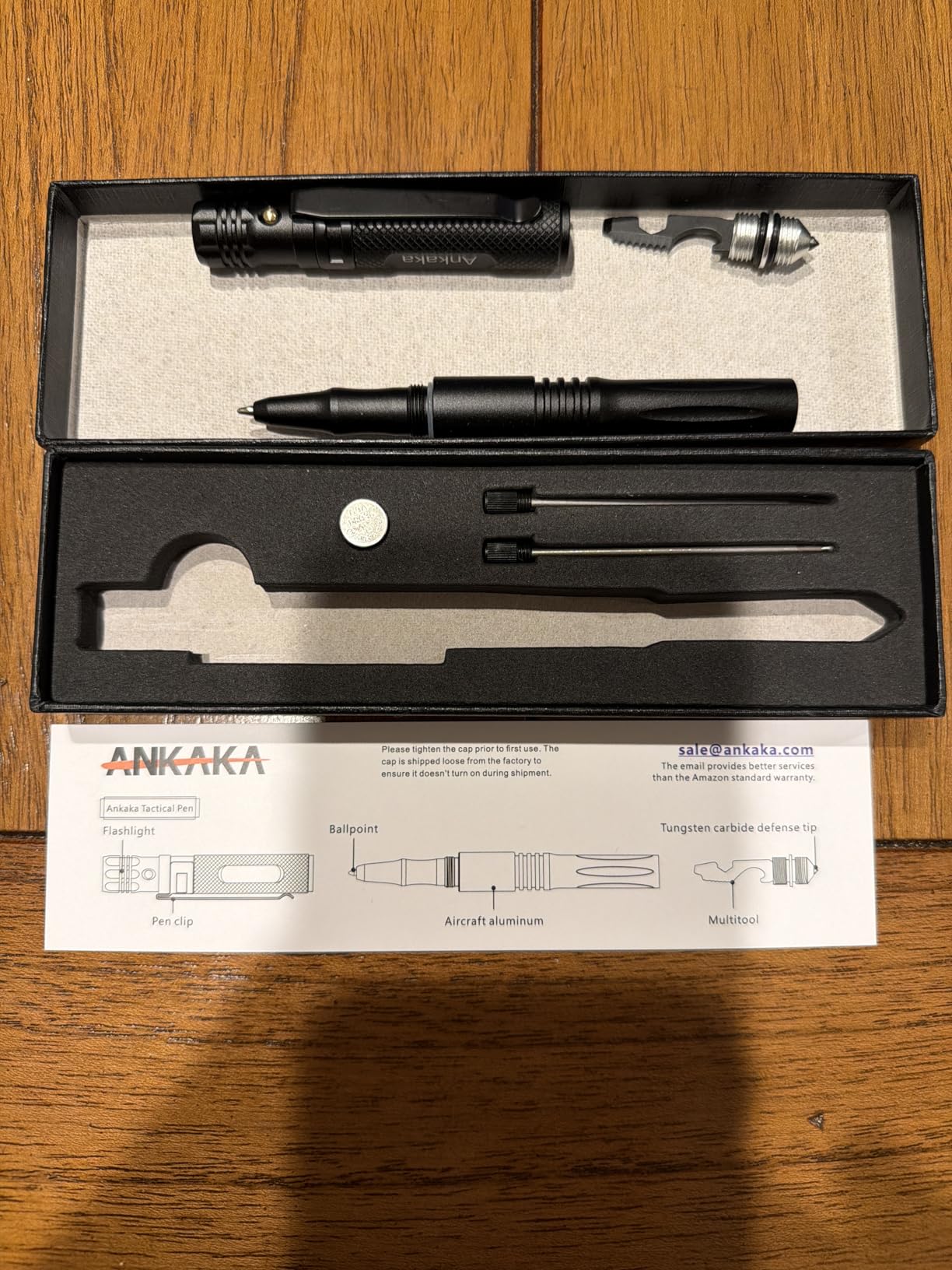The Most Loaded 6-in-1 Tactical Pen: Self Defense Tip + Flashlight + Ballpoint + Bottle Opener + Screw Driver + Hexagonal Wrench, 5 Ink Refills + 6 Batteries + Gift Box customer photo 1