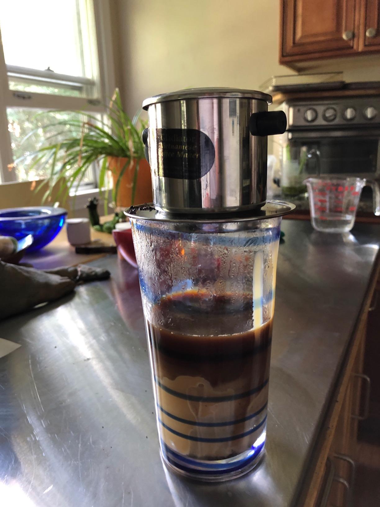 Vietnamese Coffee Maker Filter Set, French Press Style Pour-Over Coffee Dripper, 8oz Medium customer photo 2