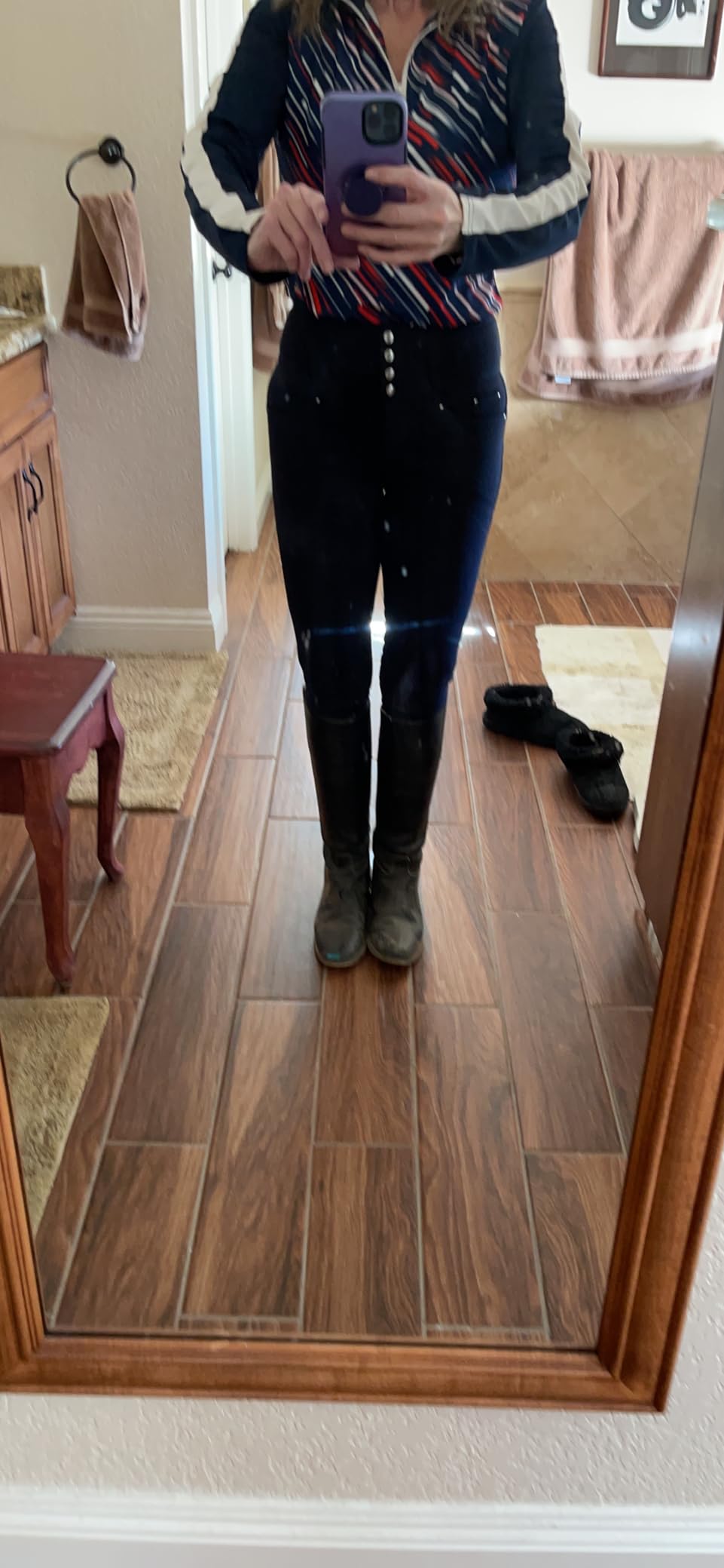 HORZE Women's Tara Full Seat Silicone Grip Breeches | Stretchable, High Waist with 4 Pockets customer photo 2