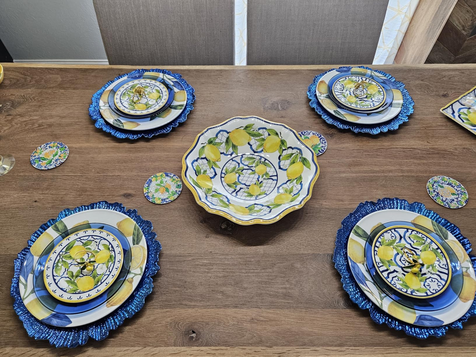 allgala 13-Inch 6-Pack Heavy Quality Round Charger Plates-Reed Rose Gold-HD80333 customer photo 2