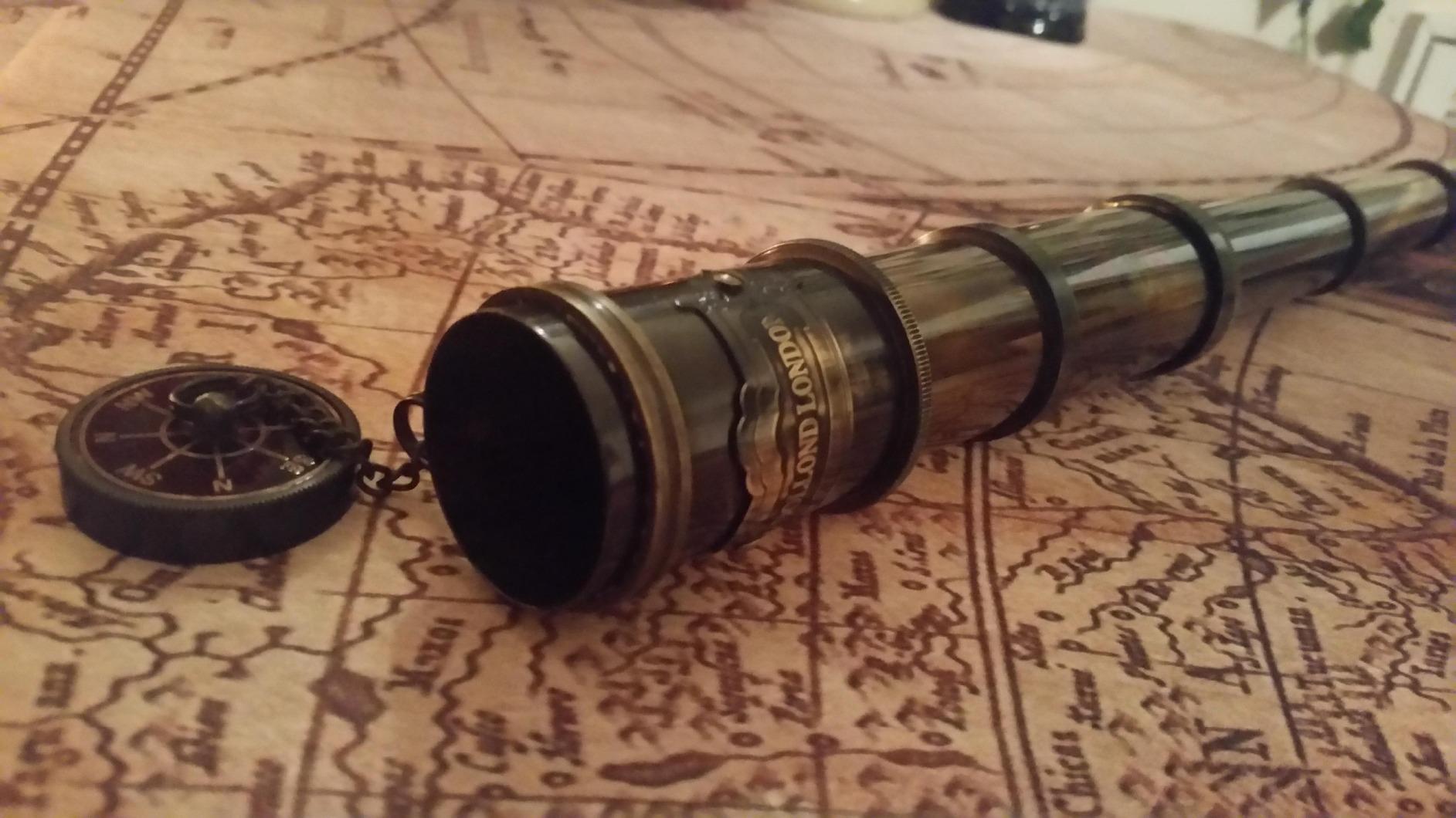 Vintage Brass Spyglass Telescope - Handheld Nautical Captain's Pirate Telescope with Wooden Box - Antique Maritime Collectible customer photo 2