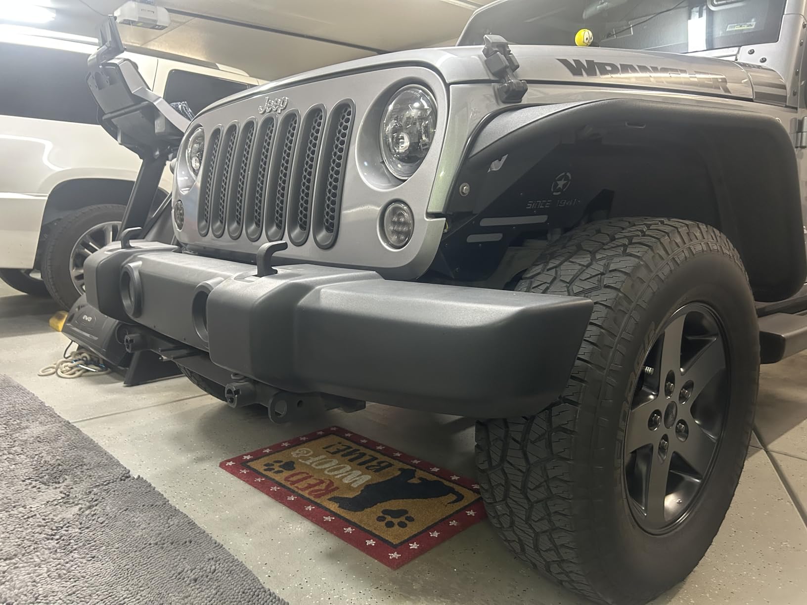 Nilight Front Bumper Compatible for 2007 2008 2009 2010 2011 2012 2013 2014 2015 2016 2017 2018 Jeep Wrangler JK/JKU Rock Crawler Winch Plate customer photo 2