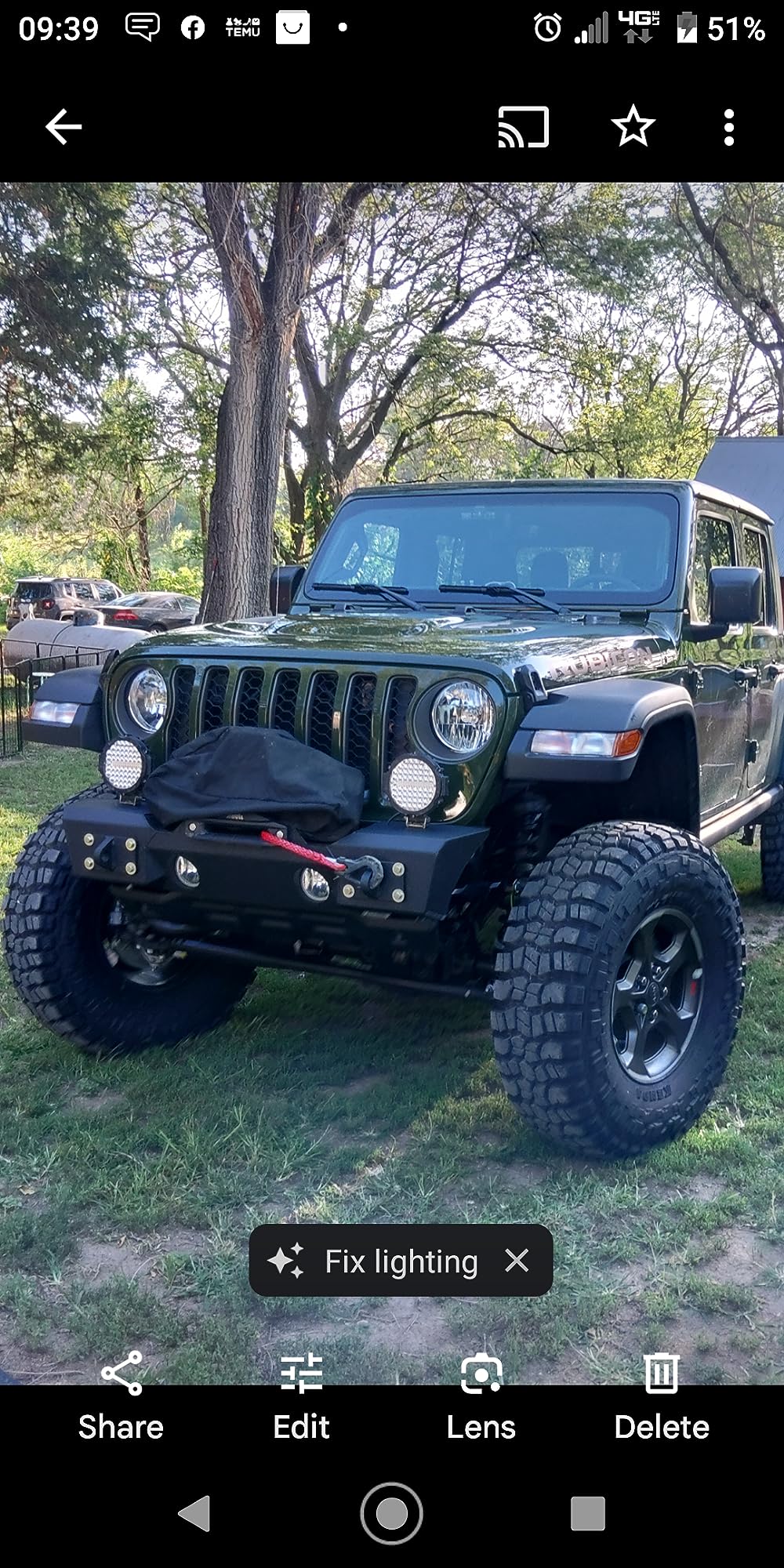 ECOTRIC Front Bumper Compatible with 2007-2025 Wrangler Unlimited JL/JLU & Gladiator JT, 2007-2018 JK Front Bumper Rock Crawler Winch Plate W/Winch Plate & 2 18W LED Lights D-rings customer photo 1