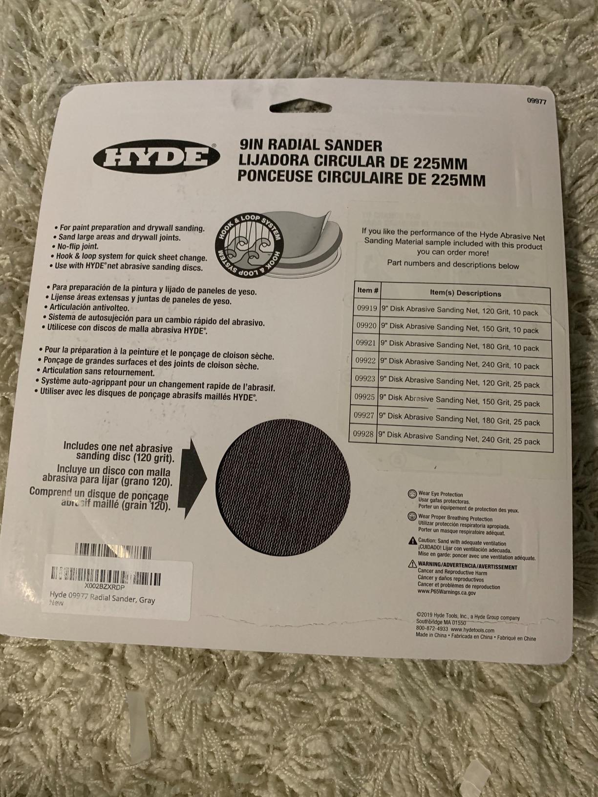 Hyde 09977 Radial Sander customer photo 2