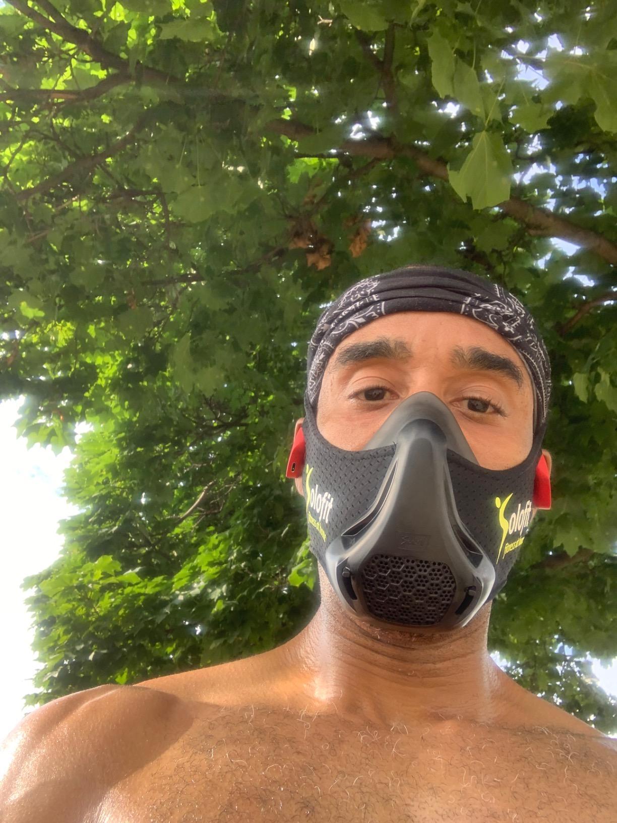 Training Mask - Workout Fitness Bane Mask for Running, Cardio, Breathing, Gym, Endurance, MMA, High Altitude & Exercise for Men & Women - Twenty Four Resistance Levels - Low Oxygen Breathing customer photo 1