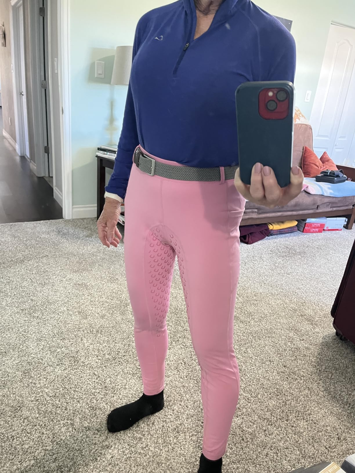FitsT4 Sports Women's Full Seat Riding Tights Active Silicon Grip Horse Riding Tights Equestrian Breeches customer photo 1