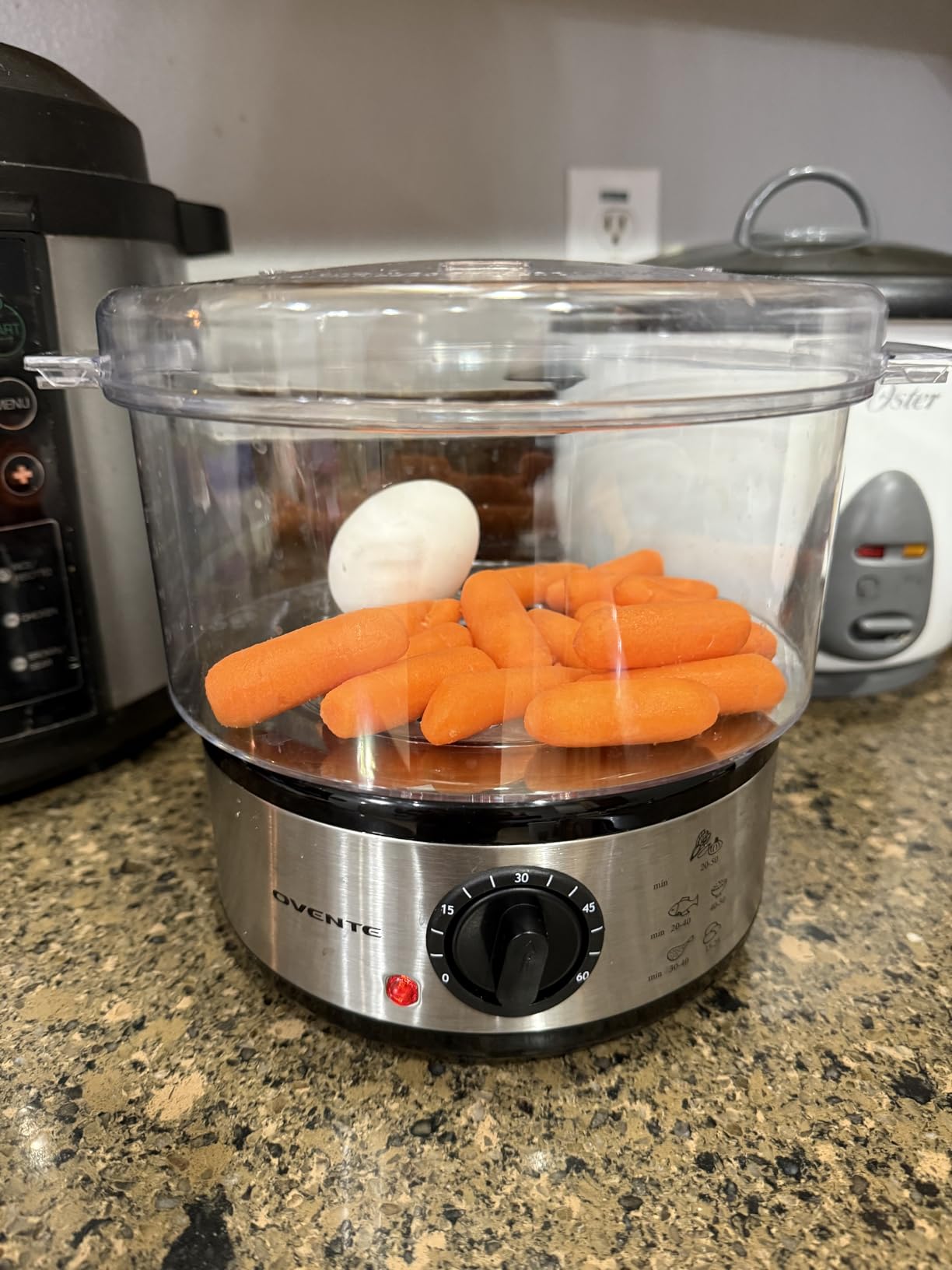 OVENTE 2-Tier Electric Food Steamer, 5 Quart Stainless Steel Stackable Steam Cooker with 400W Power, 60-Minute Timer & Auto Shut-Off, Dishwasher Safe, Silver FS62S customer photo 1