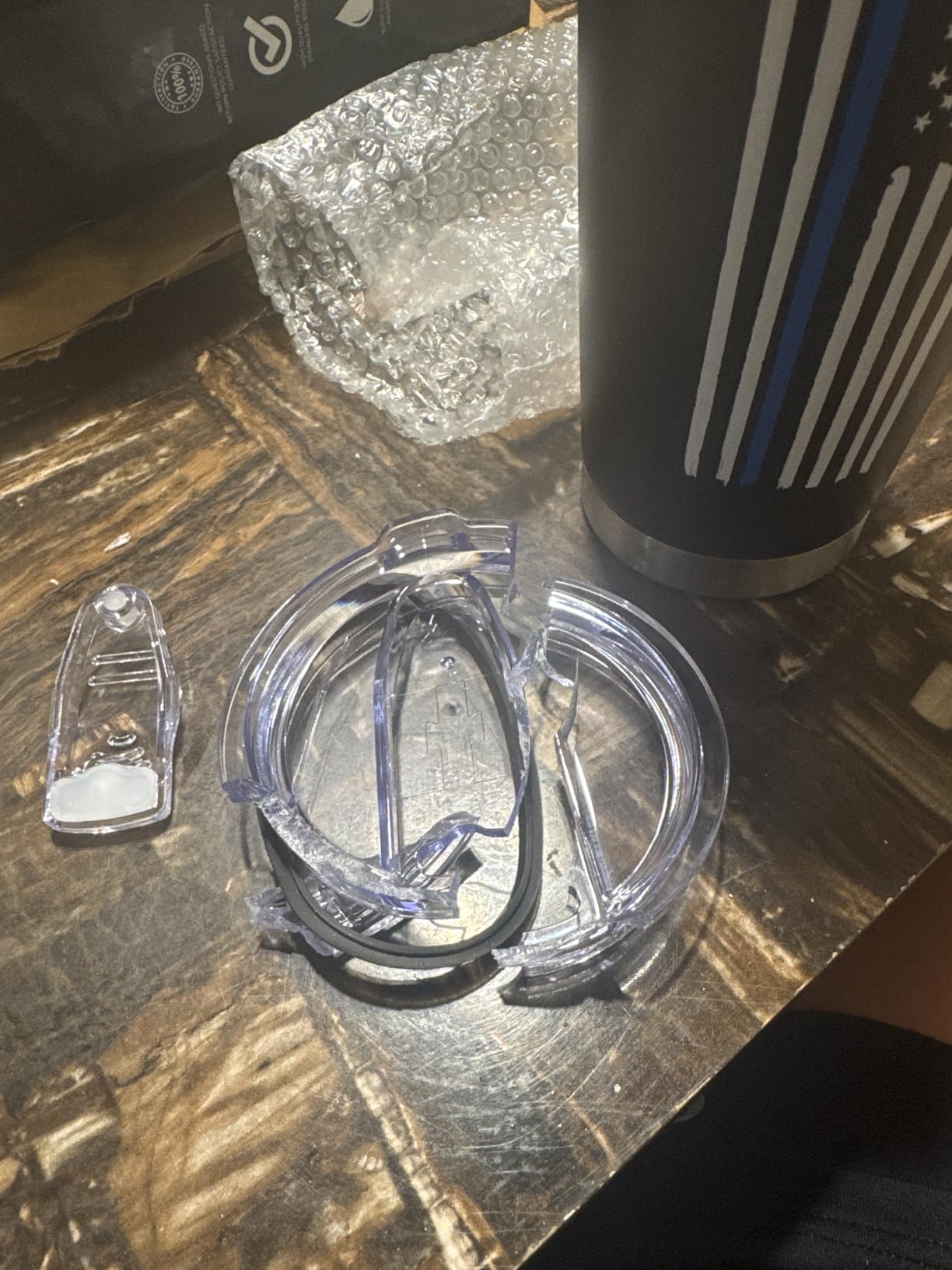 Thin Blue Line Police Tumbler | Stainless Steel Travel Mug Including 2 Lids 2 Straws Gift Box for Coffee Cup | Correctional for Him | Cops Officer Valentine's Day Gift customer photo 1
