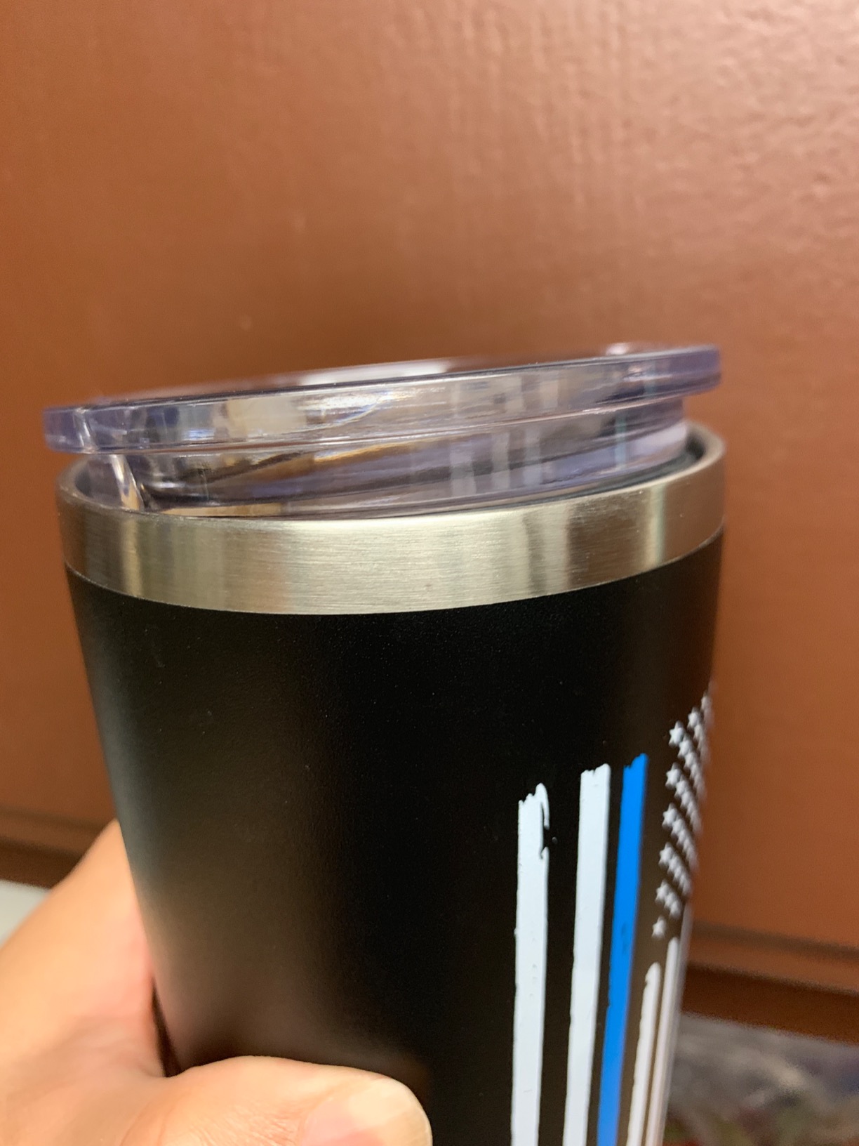 Thin Blue Line Police Tumbler | Stainless Steel Travel Mug Including 2 Lids 2 Straws Gift Box for Coffee Cup | Correctional for Him | Cops Officer Valentine's Day Gift customer photo 2