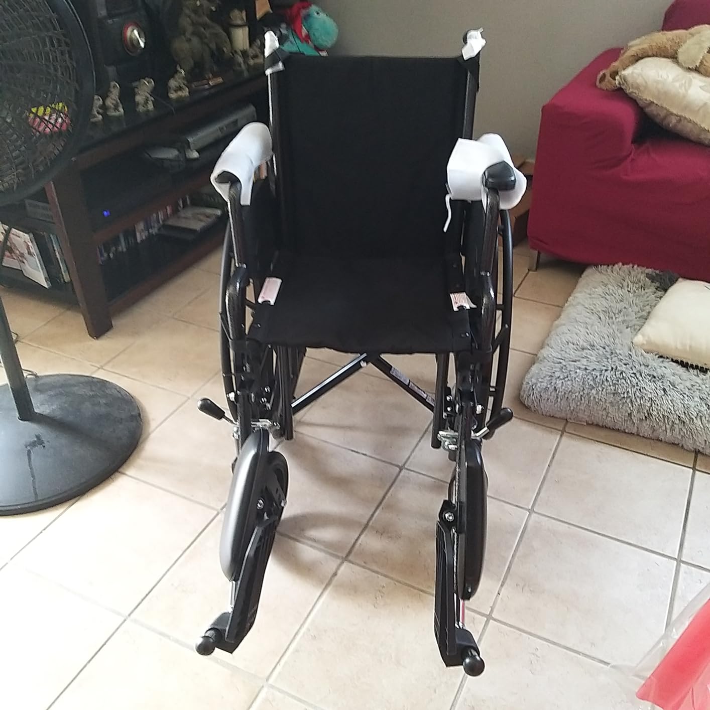 Medline Comfortable Folding Wheelchair with Swing-Back, Desk-Length Arms and Elevating Footrests, 20