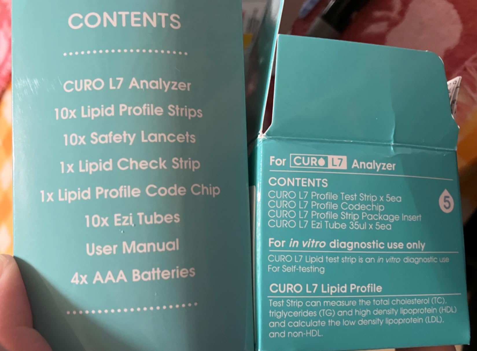 CURO-L7 Professional Grade Blood Cholesterol Testing with Home KIT - All-in-One Test Device, Test Strips 5ea, Lancets, and EziTube Rod Included customer photo 2