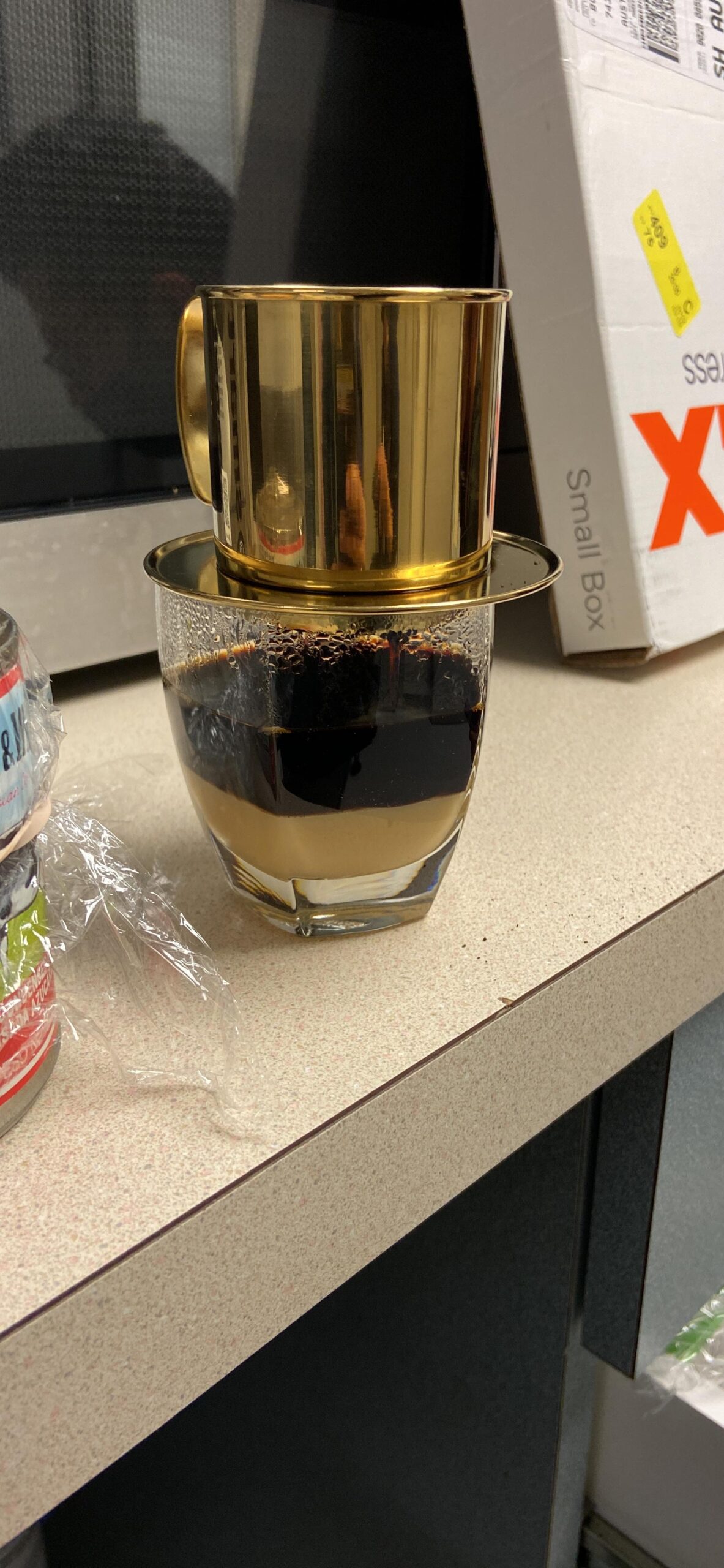 Vietnamese Coffee Maker Filter Phin, Small French Press Portable Cup, Single Serve Coffee Makers, Gift for coffee lovers (Gold, 1) customer photo 1