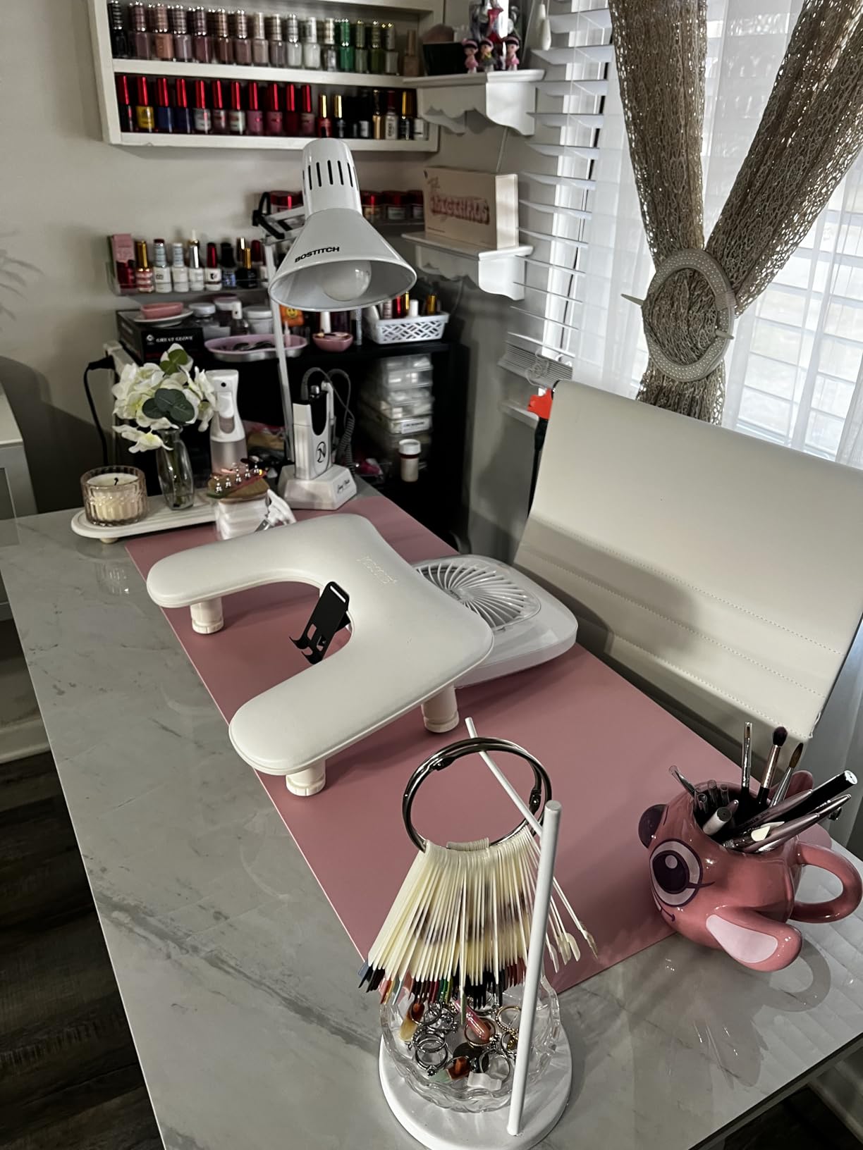 MelodySusie Professional Classic Nail Dust Collector with Powerful Suction, SPro 4000RPM Nail Vacuum Fan with 2 Suction Modes & Reusable Filter Essential Tool for Nai Tech &Salon Use,White customer photo 1