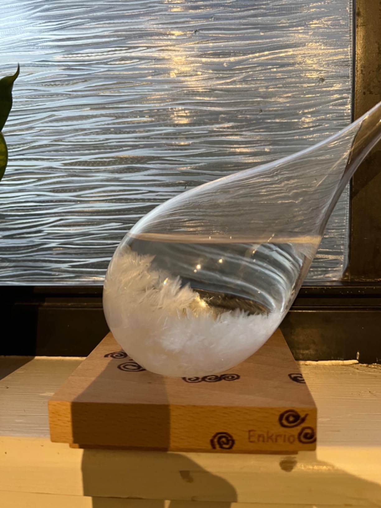 Storm Glass Weather Predictor, Barometer Bottle with Wood Base for Home & Office Decoration - Weather Station (Medium) customer photo 2