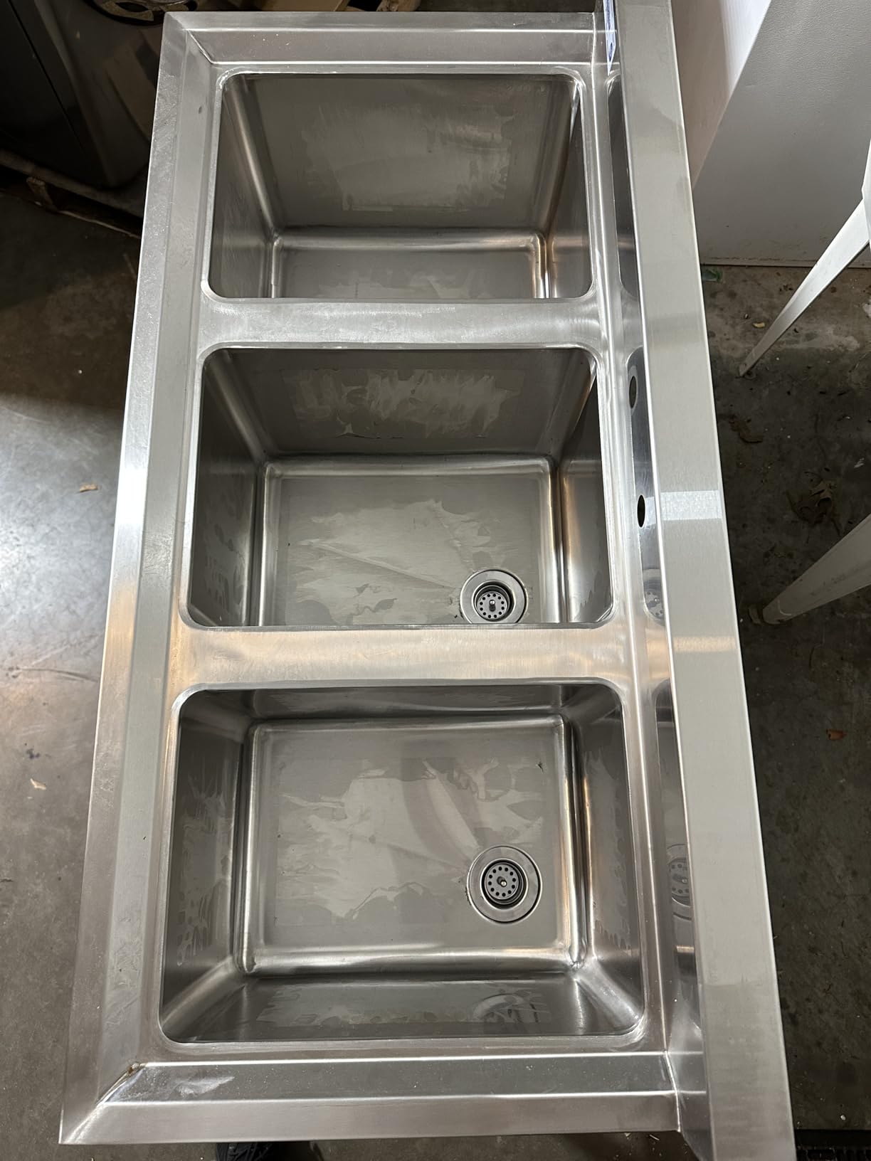 Profeeshaw NSF 3 Compartment Sink Commercial of Stainless Steel with 10'' x 14'' x 10'' Bowl Bar Utility Basin for Restaurant, Bar, Utility Room and Garage customer photo 1