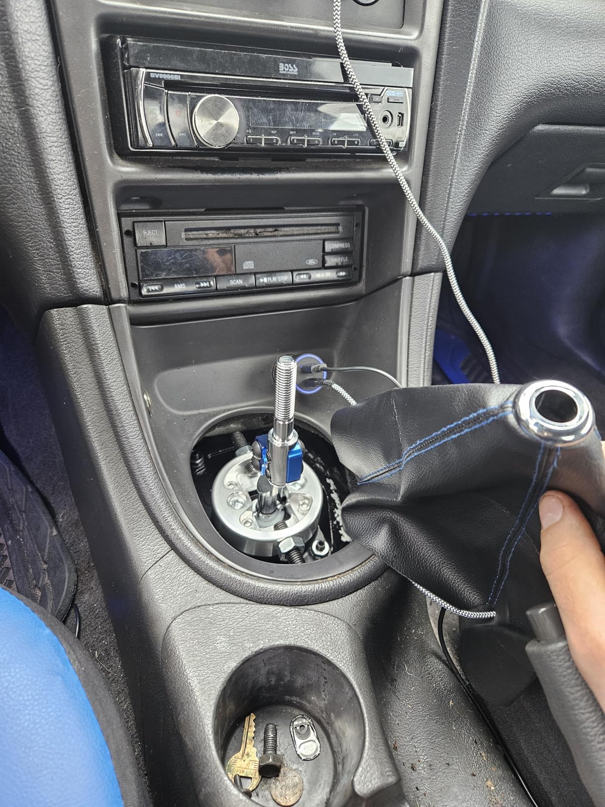 MAGQOO Racing Short Throw Quick Shifter Replacement for 83-04 Ford Mustang/Thunderbird T5/T45 Aluminum Blue customer photo 1