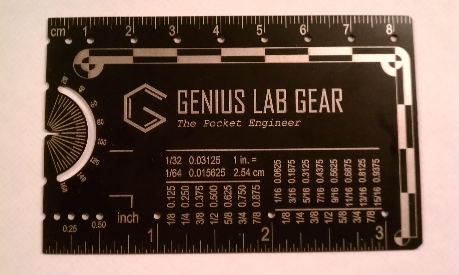 The Authentic Pocket Engineer - Small Metal Engineering Ruler Protractor Compass Scale, Techie Graduation Gadget Multitool, Mechanical/Civil Engineers Gift, Metric Mini 3 Inch Tool - Genius Lab Gear customer photo 1