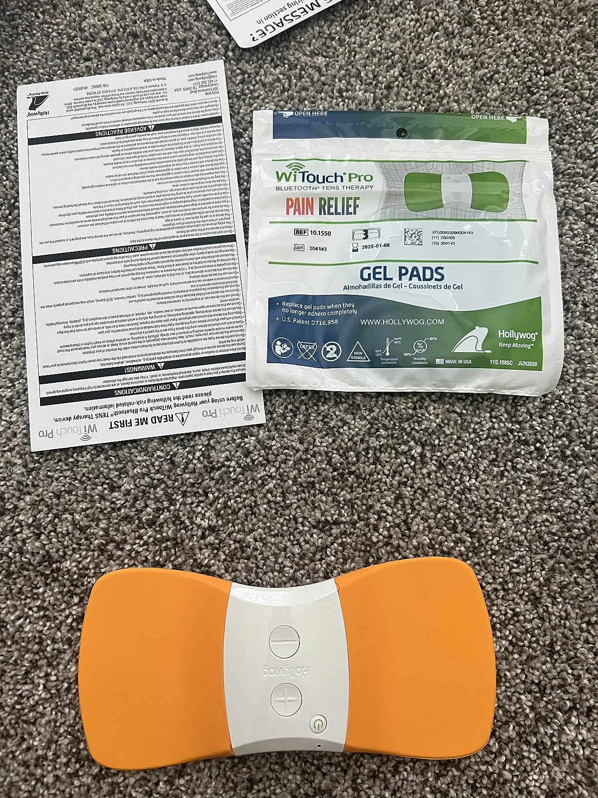 WiTouch Pro TENS Unit for Back Pain Relief & Recovery, Wireless, Wearable Muscle Stimulator, Made in USA, Gel Pads Included customer photo 2