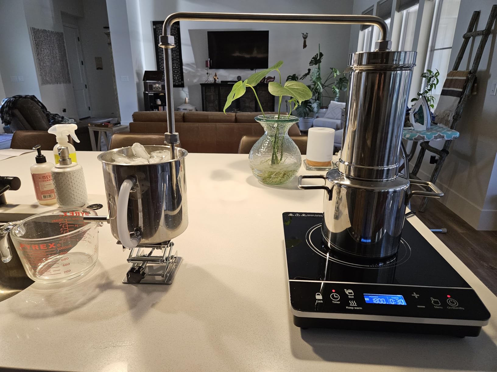 LETIME 3L (2L Pot + 1L Column) Essential Oil Distiller, Stainless Steel Steam Distillation Kit Making Essential Oil and Hydrosol, Floral Water Machine, LT3000 Distiller Kit customer photo 1