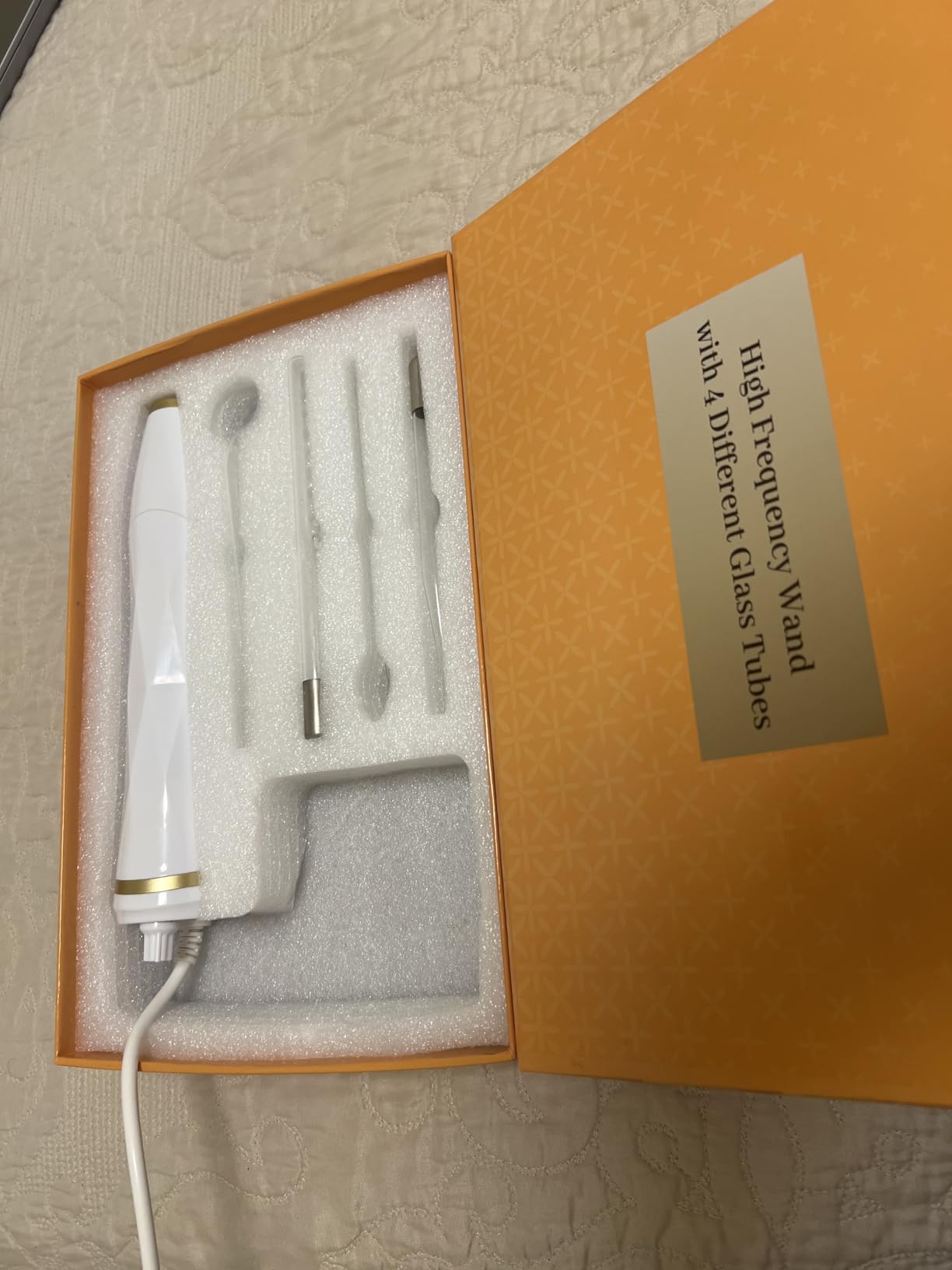 TUMAKOU Portable High Frequency Facial Machine - Orange High Frequency Face Skin Wand Device customer photo 1