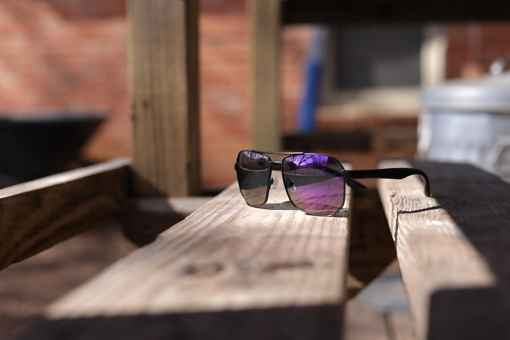 Aviator Sunglasses for Men Square Polarized Polygon Lens - UV 400 Protection with Accessories Driving Outdoor customer photo 2