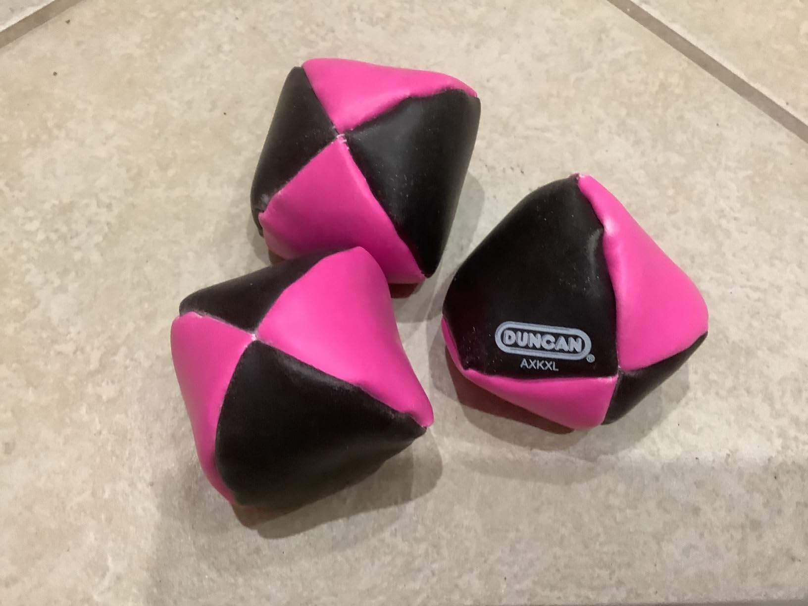Duncan Toys Juggling Balls, Multicolor, Vinyl Shells, Circus Balls with 4 Panel Design, Plastic Beans, 3 Pack, Black & Pink customer photo 1