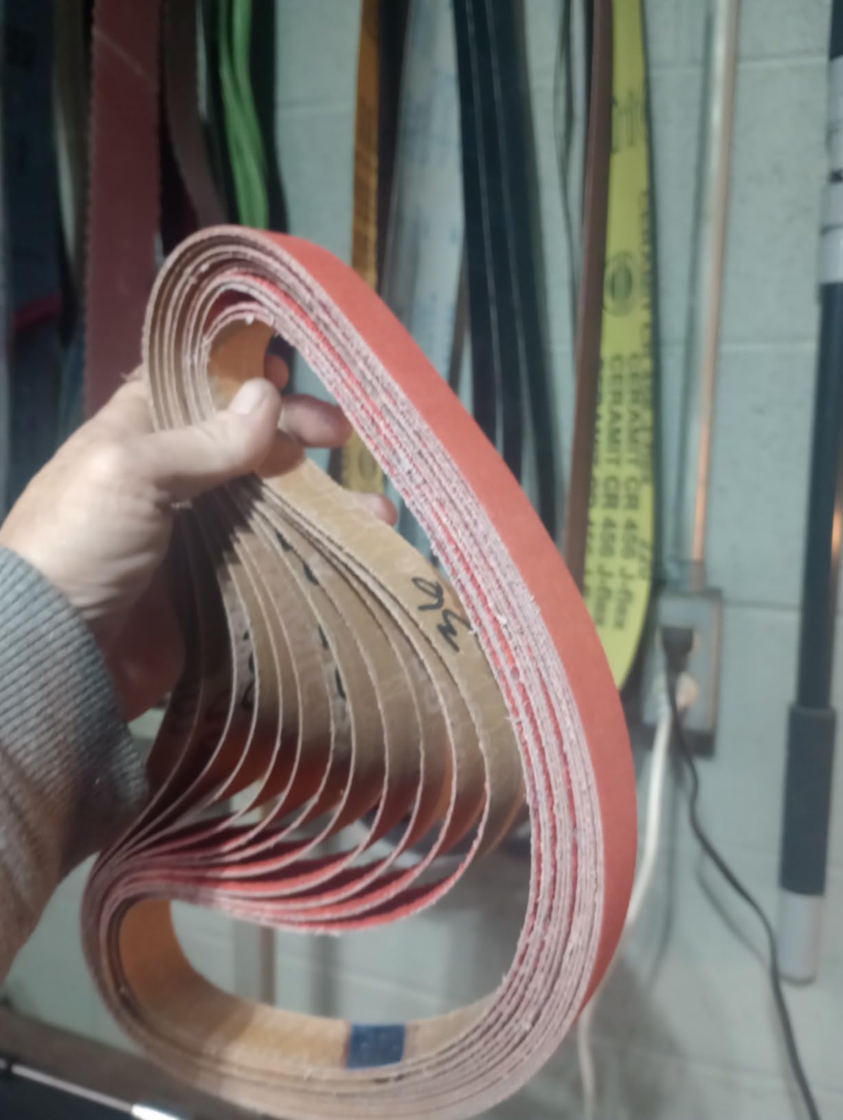 Tonmp 6 Pack 2 x 72 Inch Metal Grinding Ceramic Sanding Belts Kit - 1 Pcs Each of 36 40 60 80 100 and 120 Grits Premium Sharpening Sander Belts customer photo 1