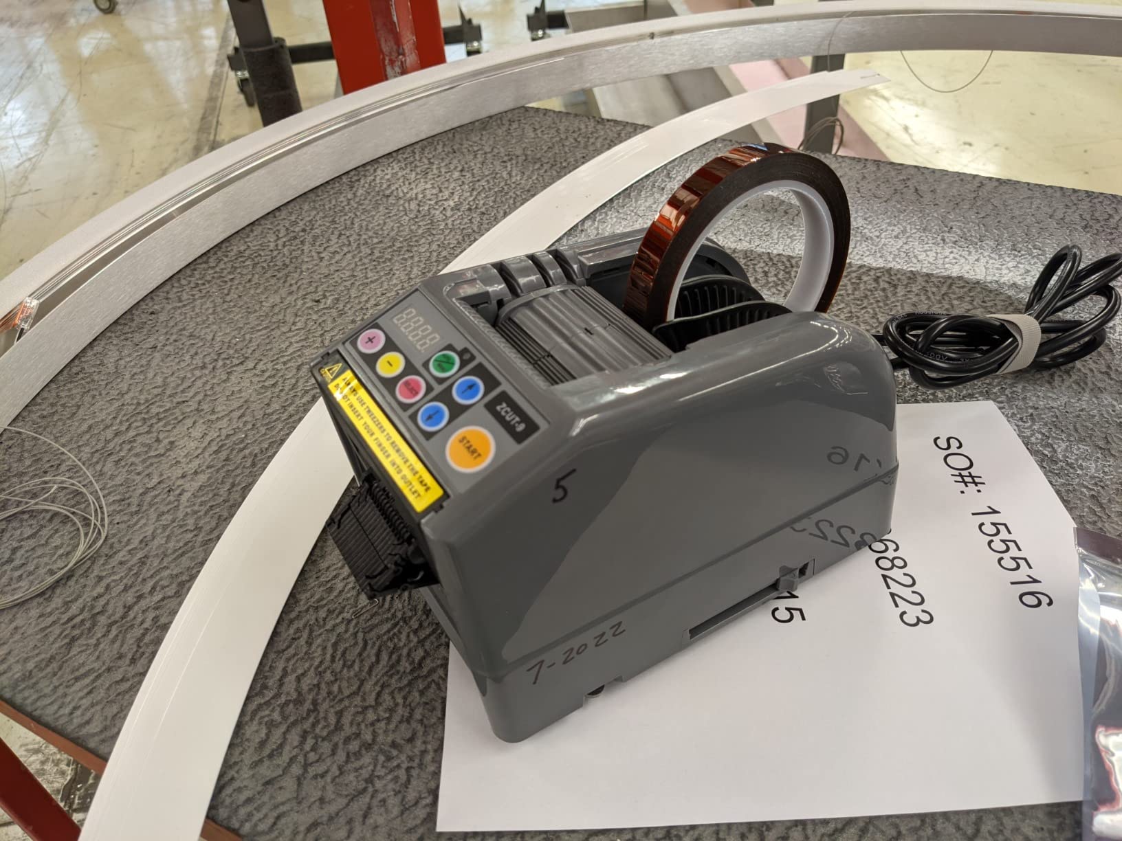 Automatic Tape Dispenser, Electric Ribbon Cutting Machine, Upgraded Silicone Wheel for 6-60mm Width Tape/Ribbon, Max. Cutting Length 999mm, 110V, Unsuitable for Elastic Ribbons customer photo 2
