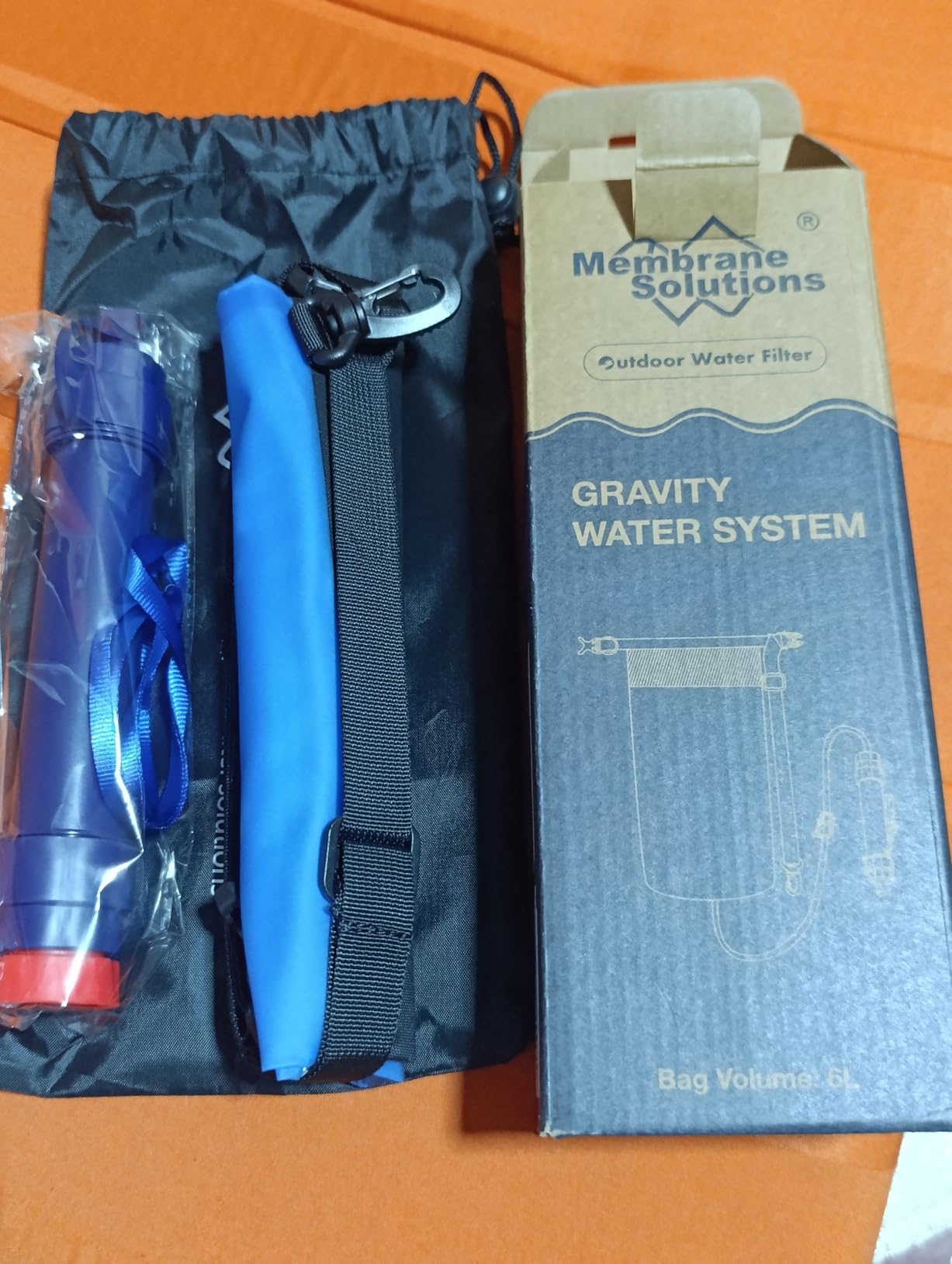Membrane Solutions Gravity Water Filter Pro 6L, NSF/ANSI 42&372&401 Certified, 0.1 μm Versatile Water Purifier Camping with Adjustable Tree Strap Storage Bag customer photo 2