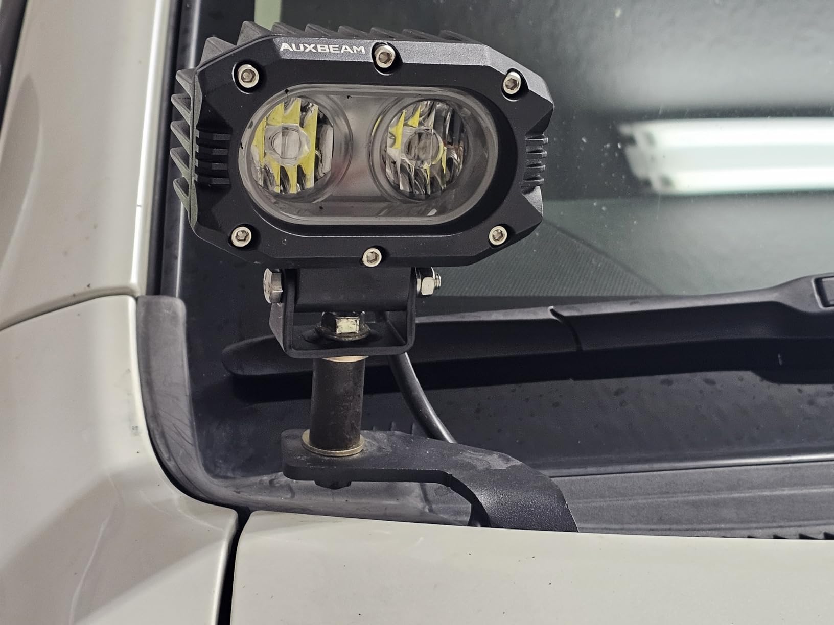 Auxbeam 4 Inch LED Light Pods, 60W Square Offroad Driving Light Super Bright 120° White Broad Flood Beam Pods Light with Off Road Wiring Harness for Wrangler Truck Pickup SUV ATV UTV (2 Pcs) customer photo 2