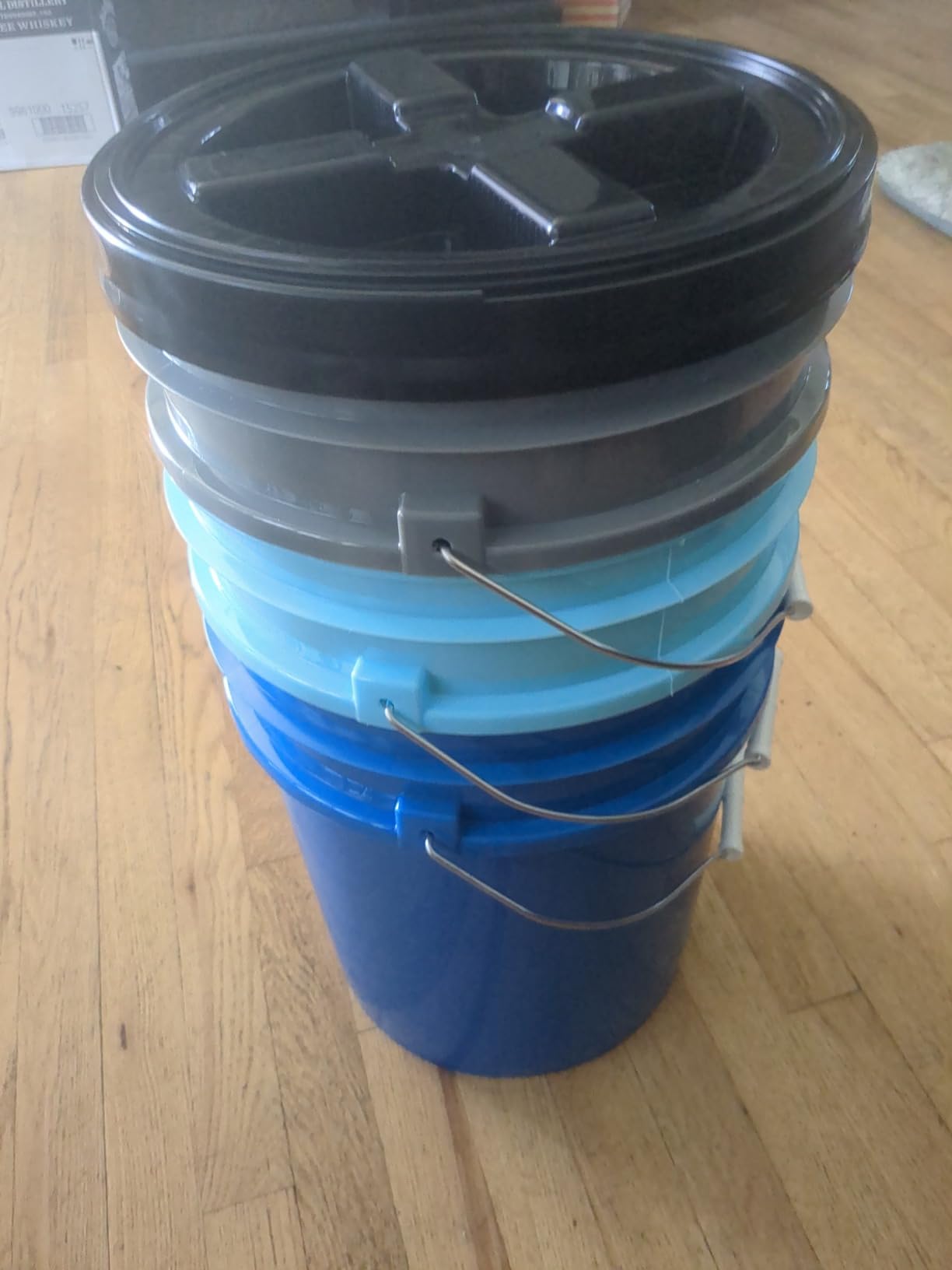 House Naturals 5 Gallon Food Grade Bucket Pail with Airtight Screw on Lid (Pack of 3) BPA Free Made in USA- 3 Colors (Aqua, Blue, Gray, Black Lids) customer photo 2