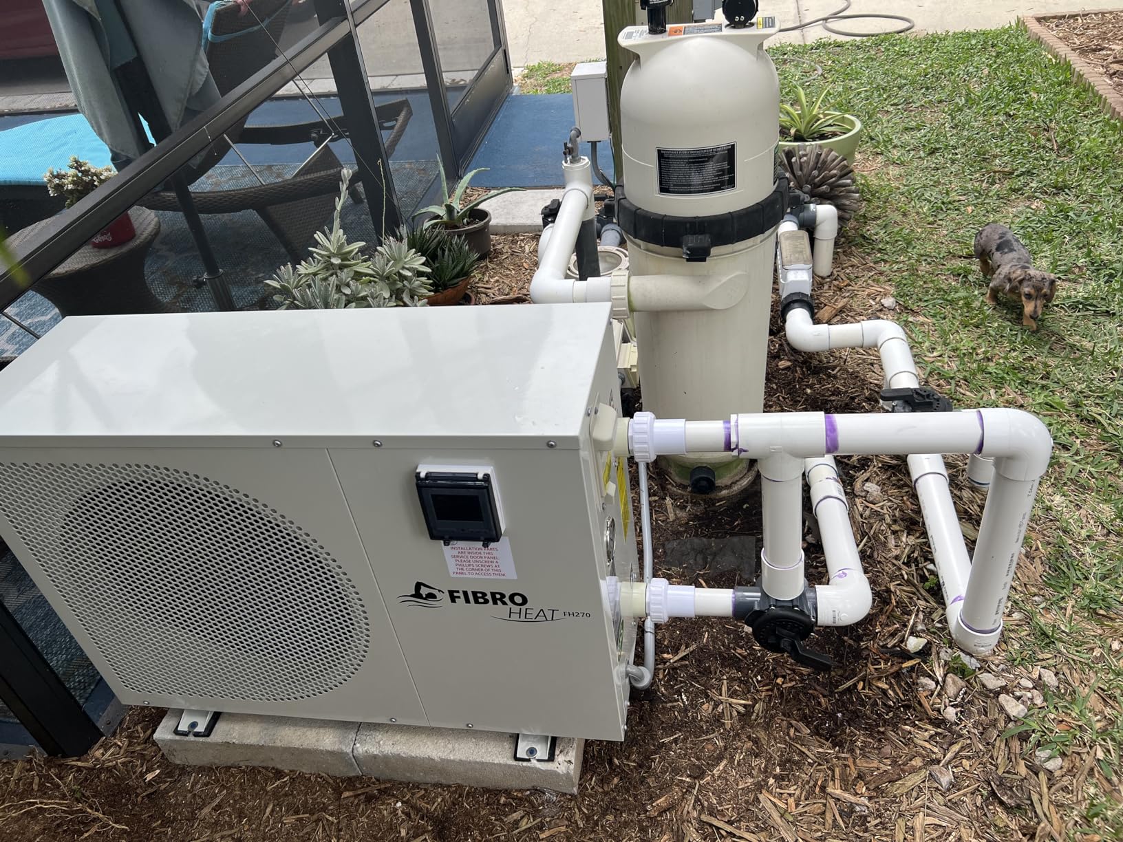 FibroPool FH270 70,000 BTU Electric Pool Heat Pump - COP 5.77, 240V - Above Ground & Inground up to 15,000 Gal - No Gas, Digital Control, Weatherproof Steel customer photo 1